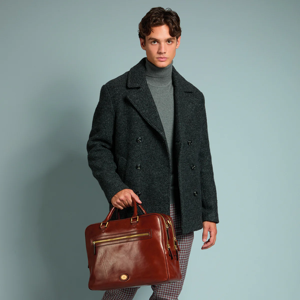 Men's leather briefcase with remov. shoulder strap - Image 4