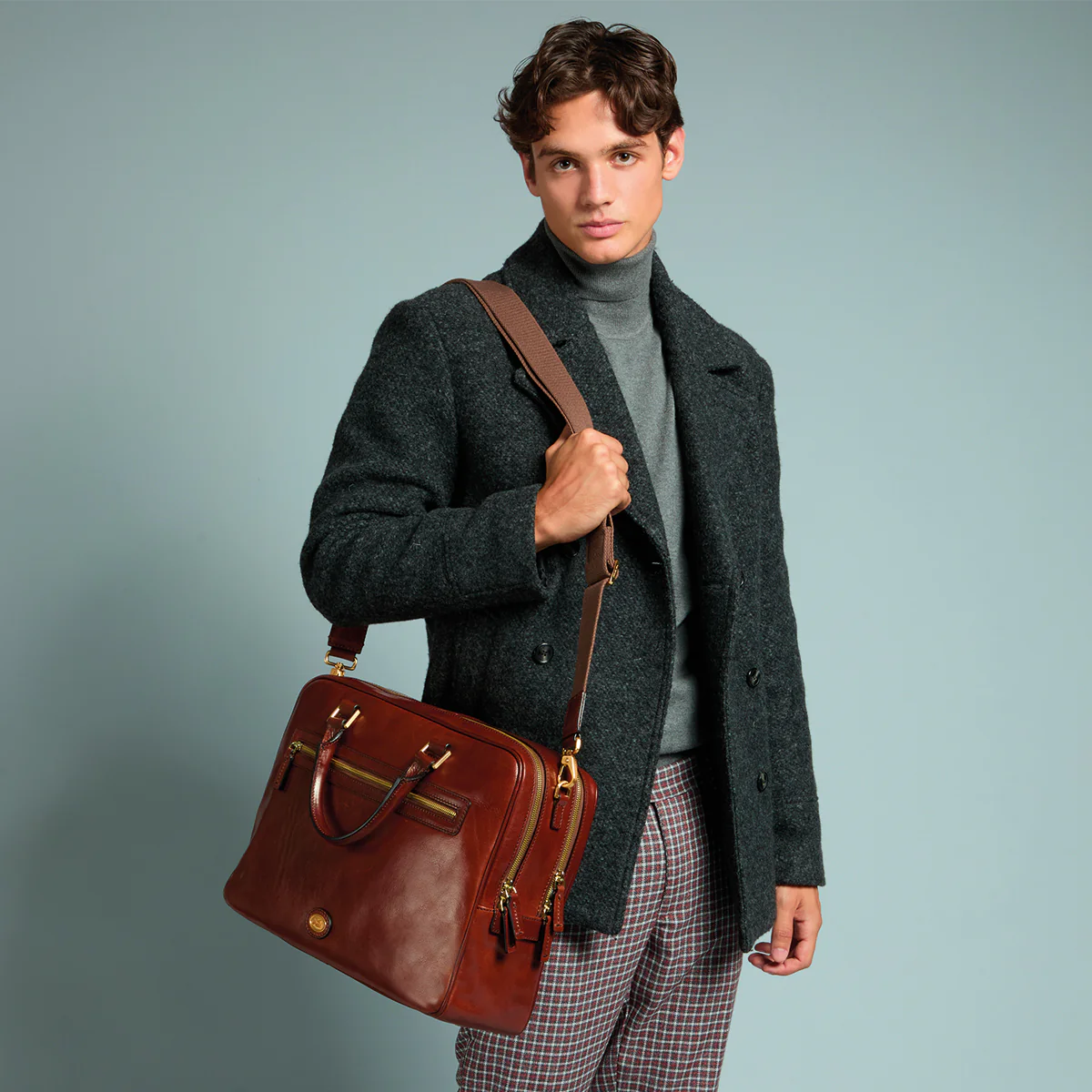 Men's leather briefcase with remov. shoulder strap - Image 5