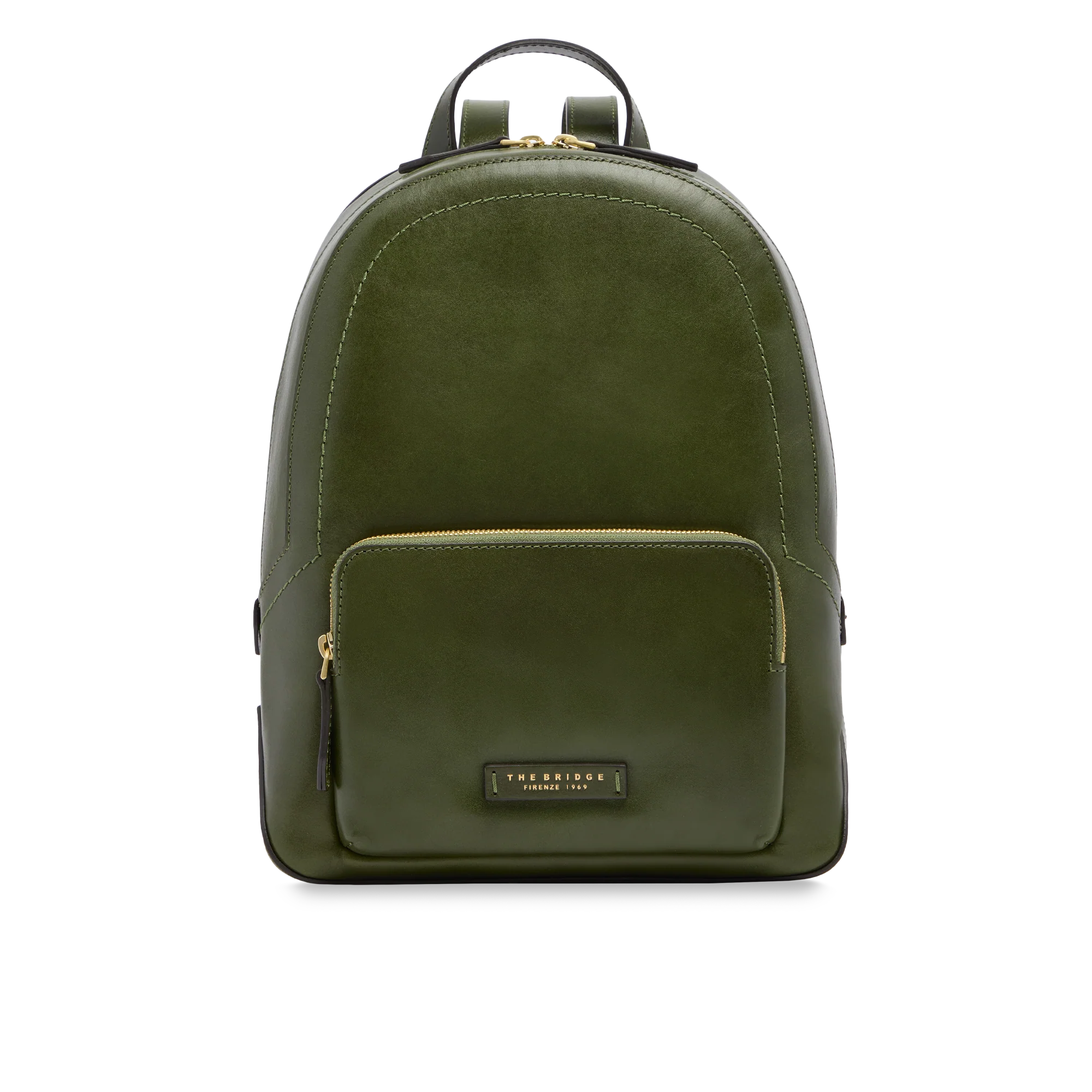 Women’s leather backpack with front pocket