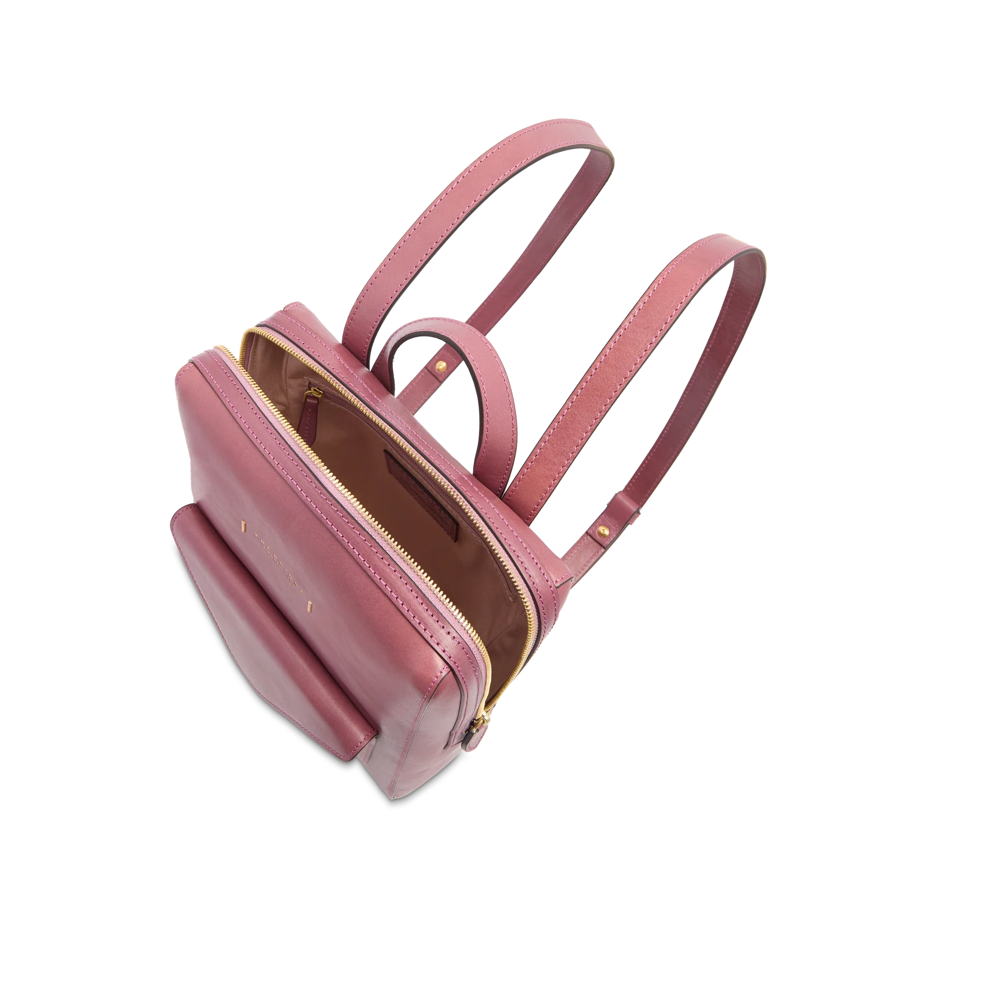 Women’s leather backpack with front pocket - Image 4