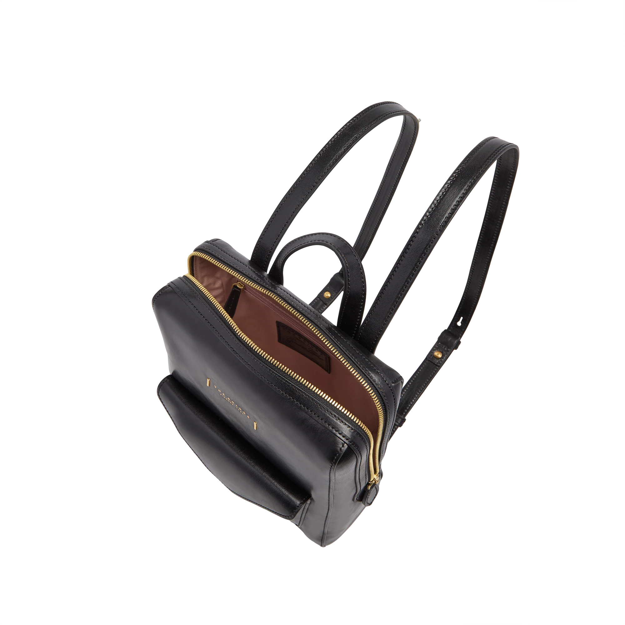 Women’s leather backpack with front pocket - Image 4