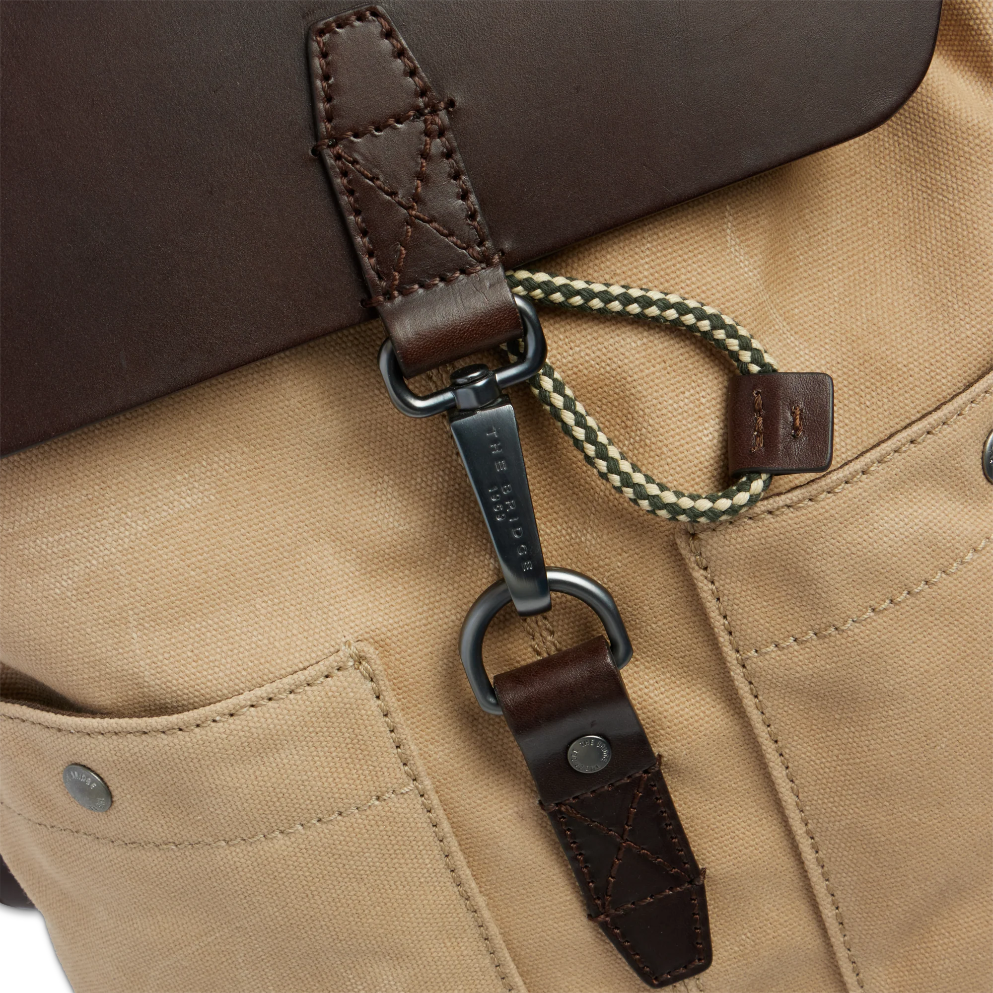 Men’s leather and fabric backpack - Image 5