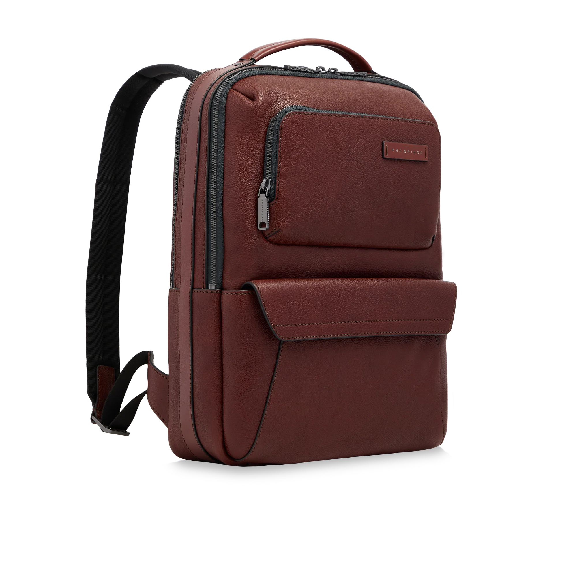 Men’s leather backpack with front pockets - Image 2