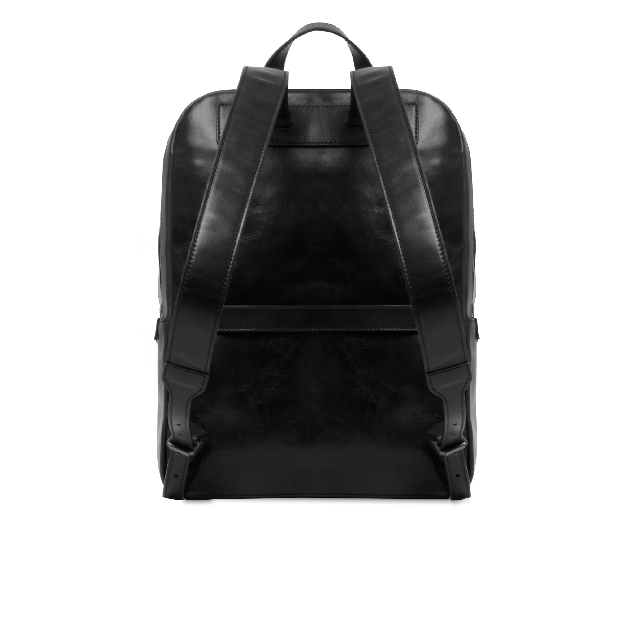 Men’s leather laptop backpack with two zips - Image 3