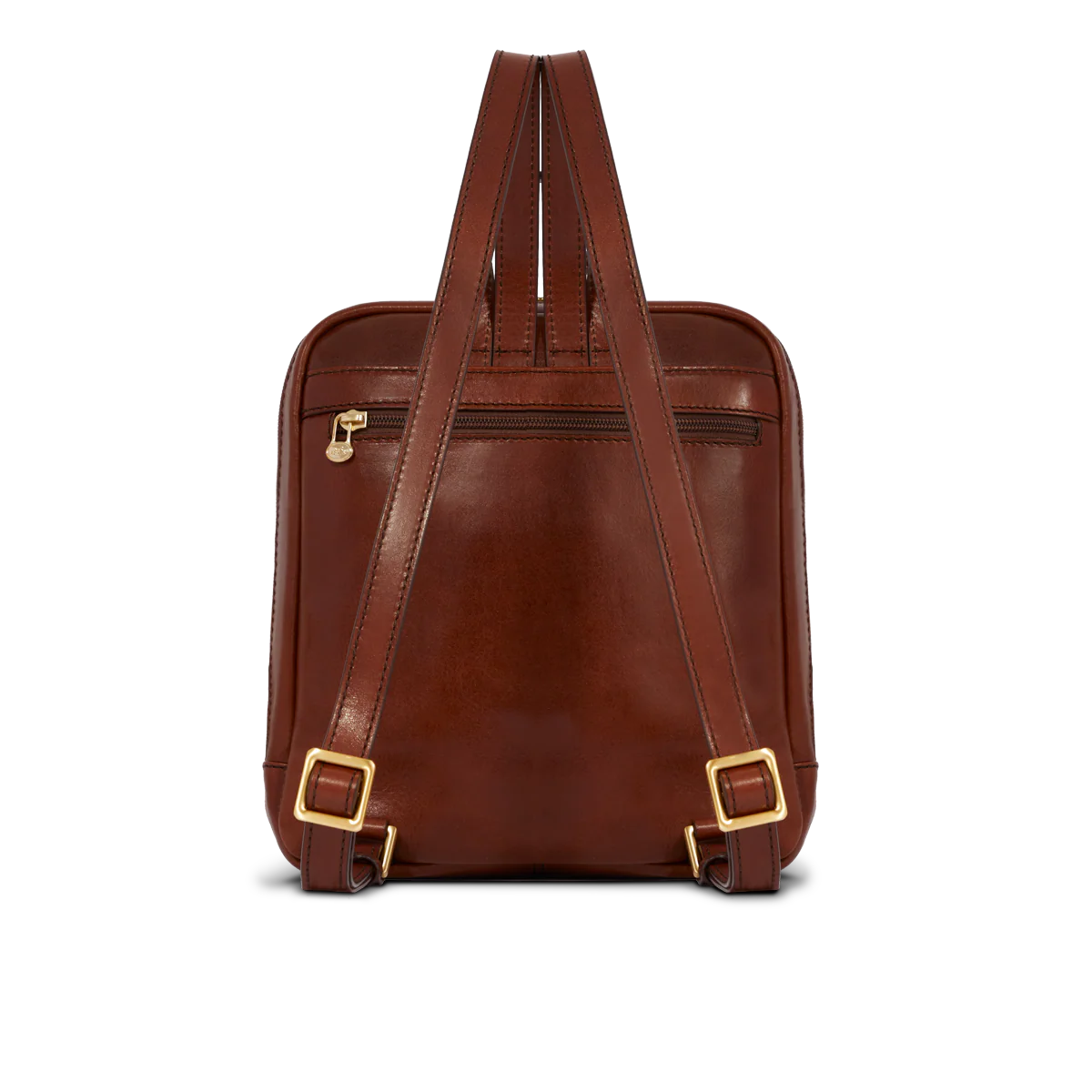 Backpack in leather small size with front pocket - Image 3