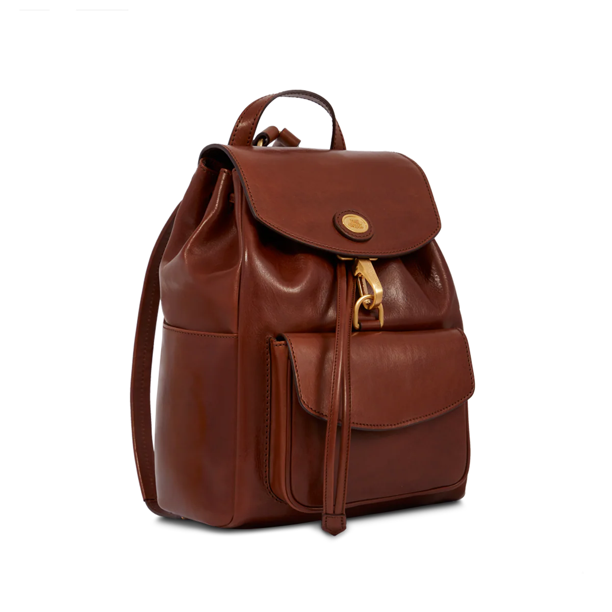 Backpack in leather with front pocket - Image 2
