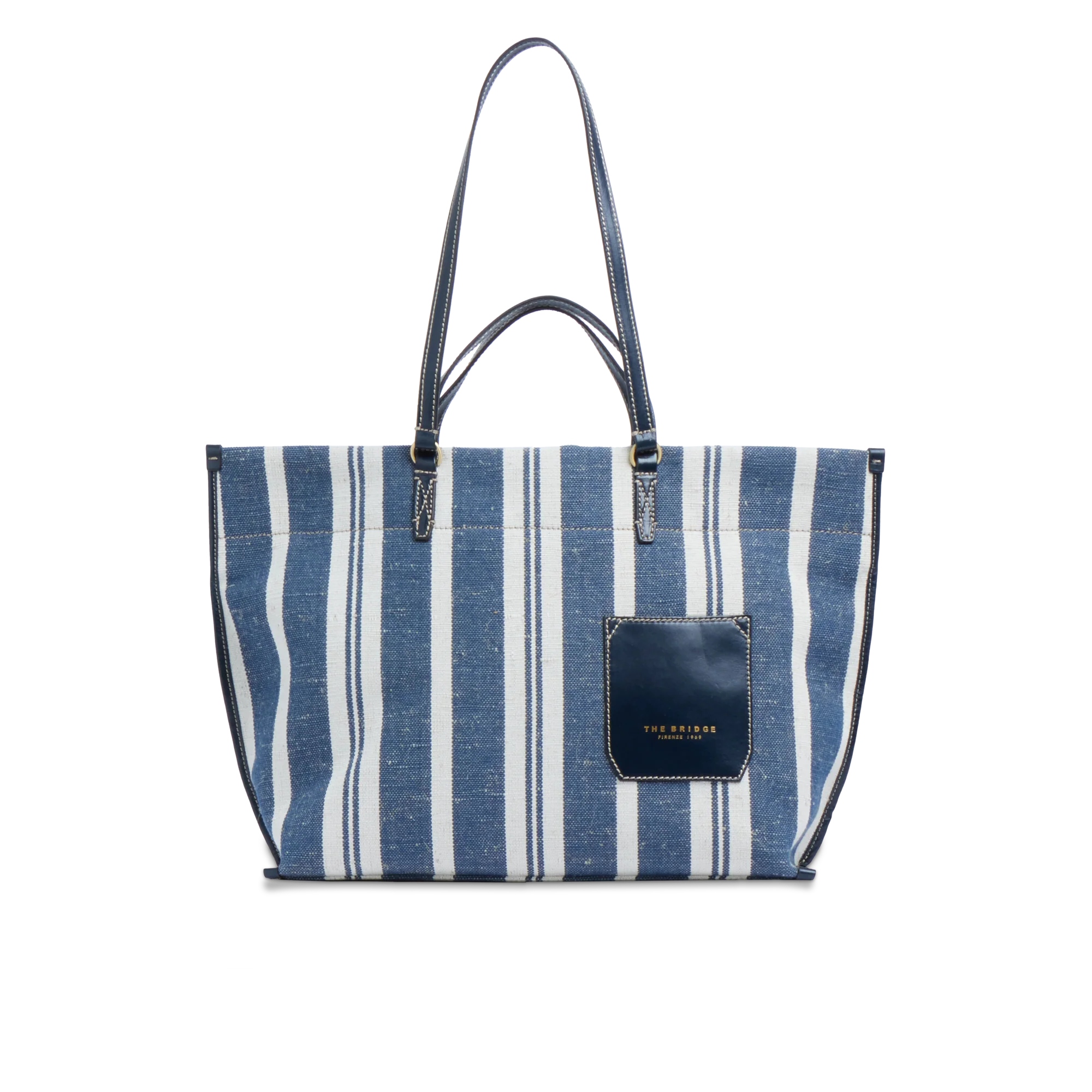 Leather and fabric shopper bag