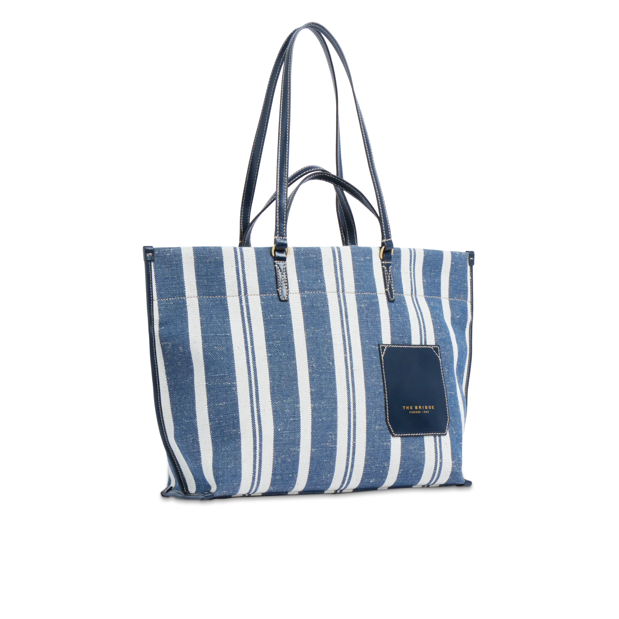 Leather and fabric shopper bag - Image 2