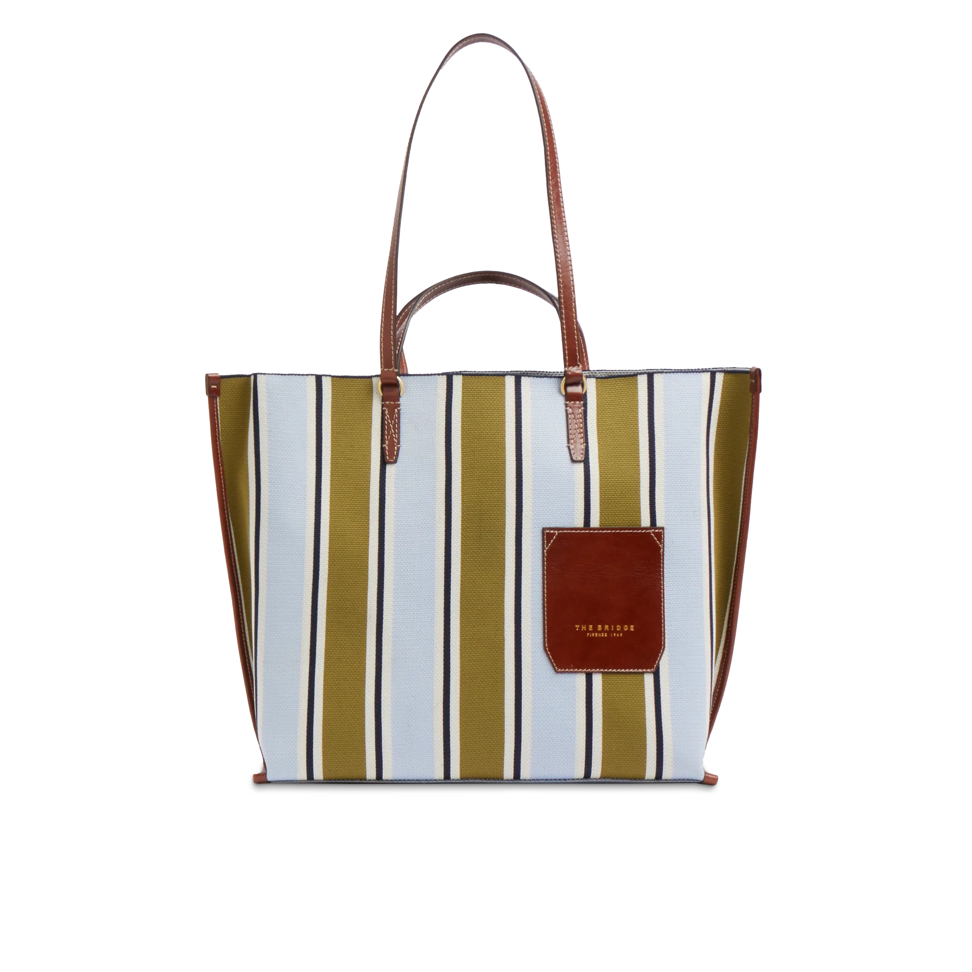 Leather and fabric shopper bag