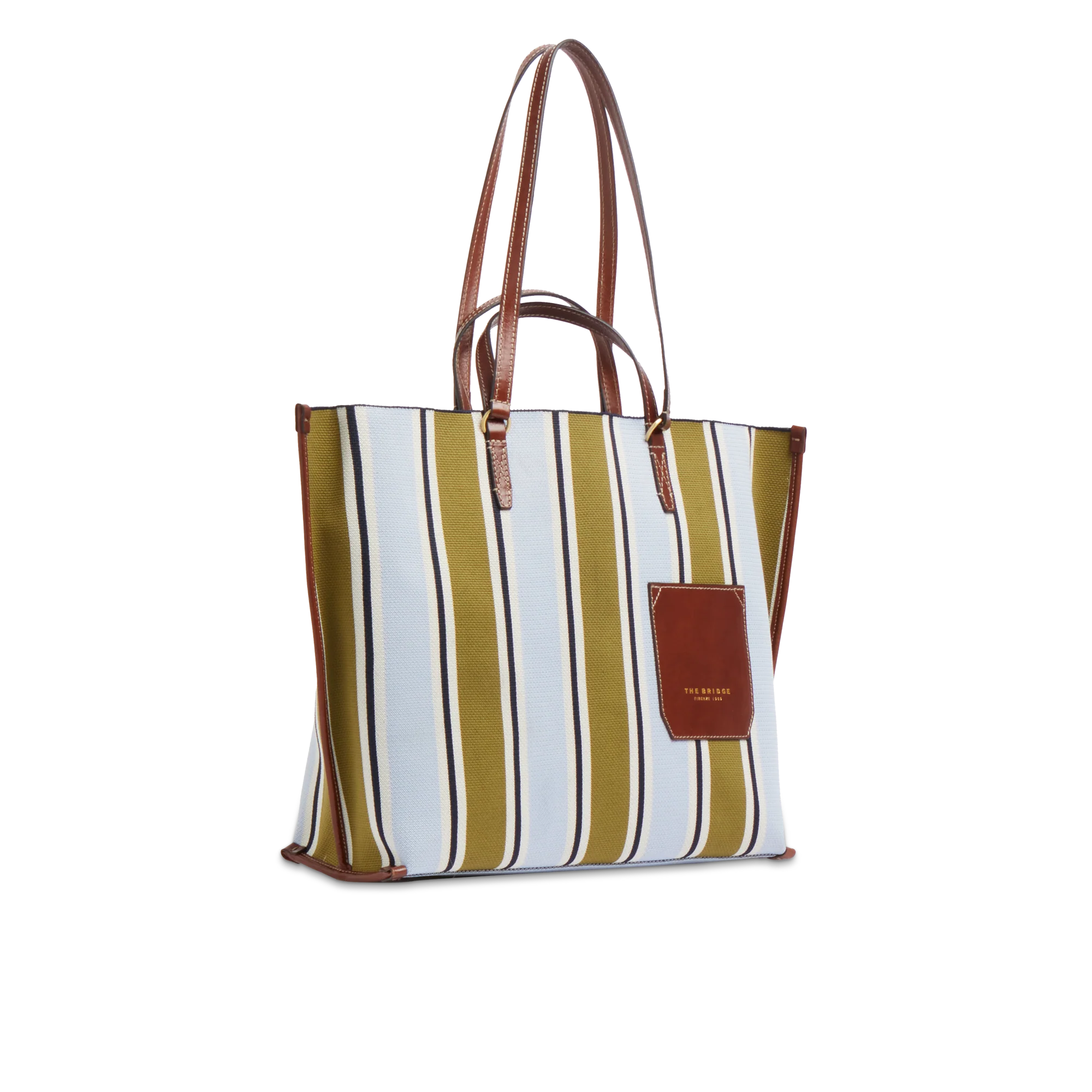 Leather and fabric shopper bag - Image 2
