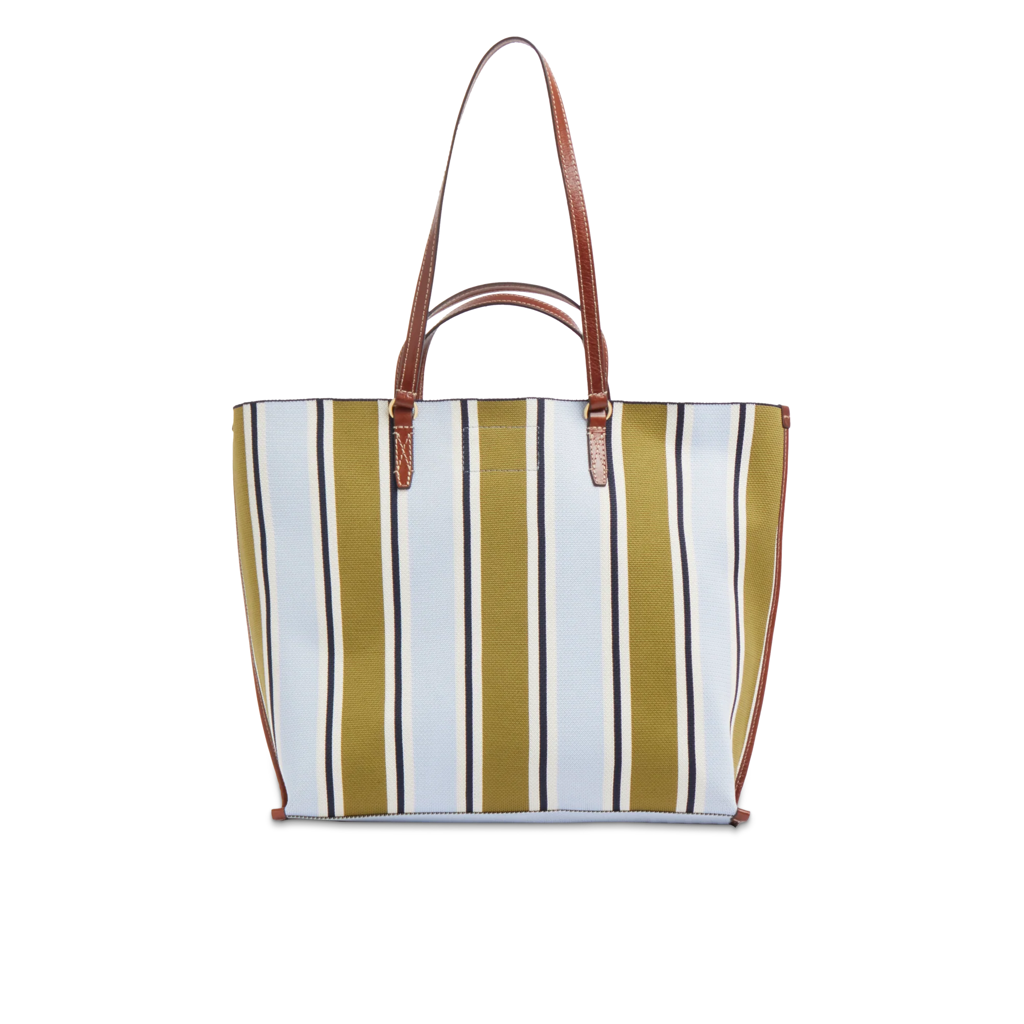 Leather and fabric shopper bag - Image 3