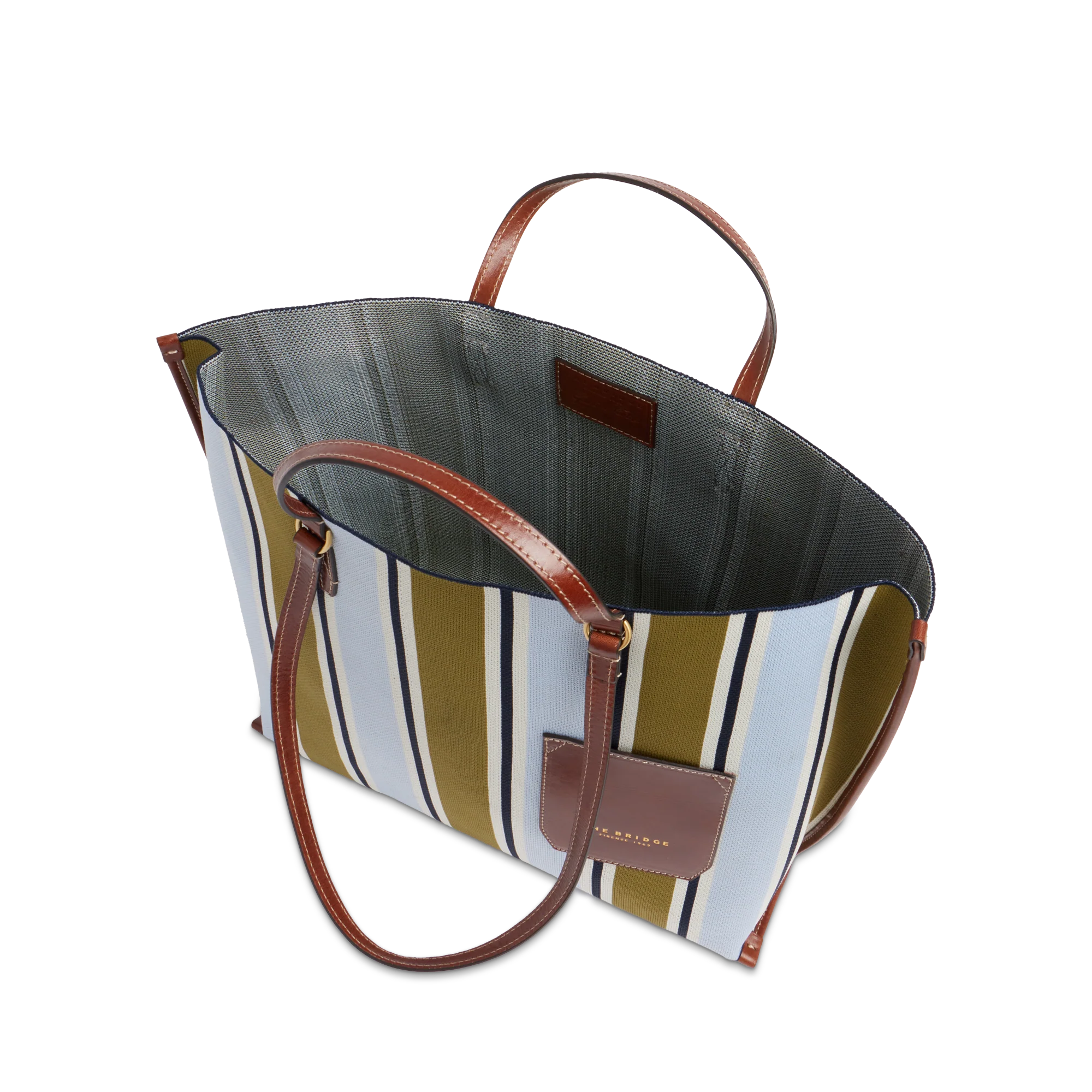 Leather and fabric shopper bag - Image 4