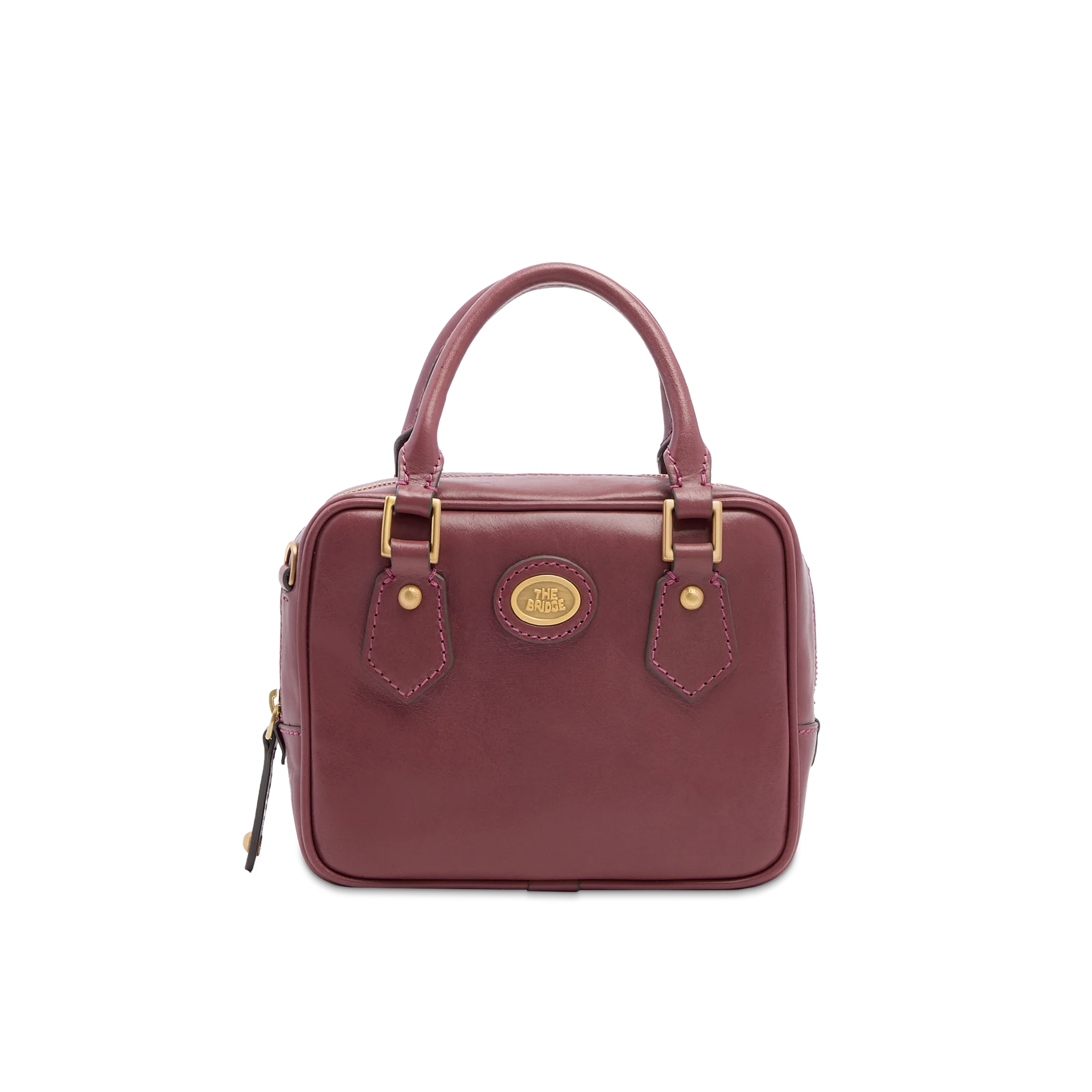 Leather bowling bag with removable shoulder strap