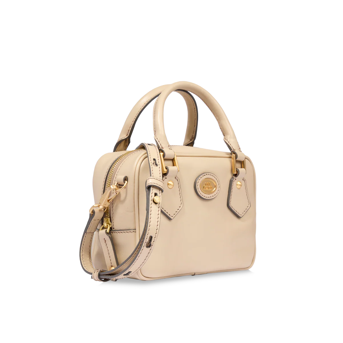 Leather satchel with removable strap - Image 2