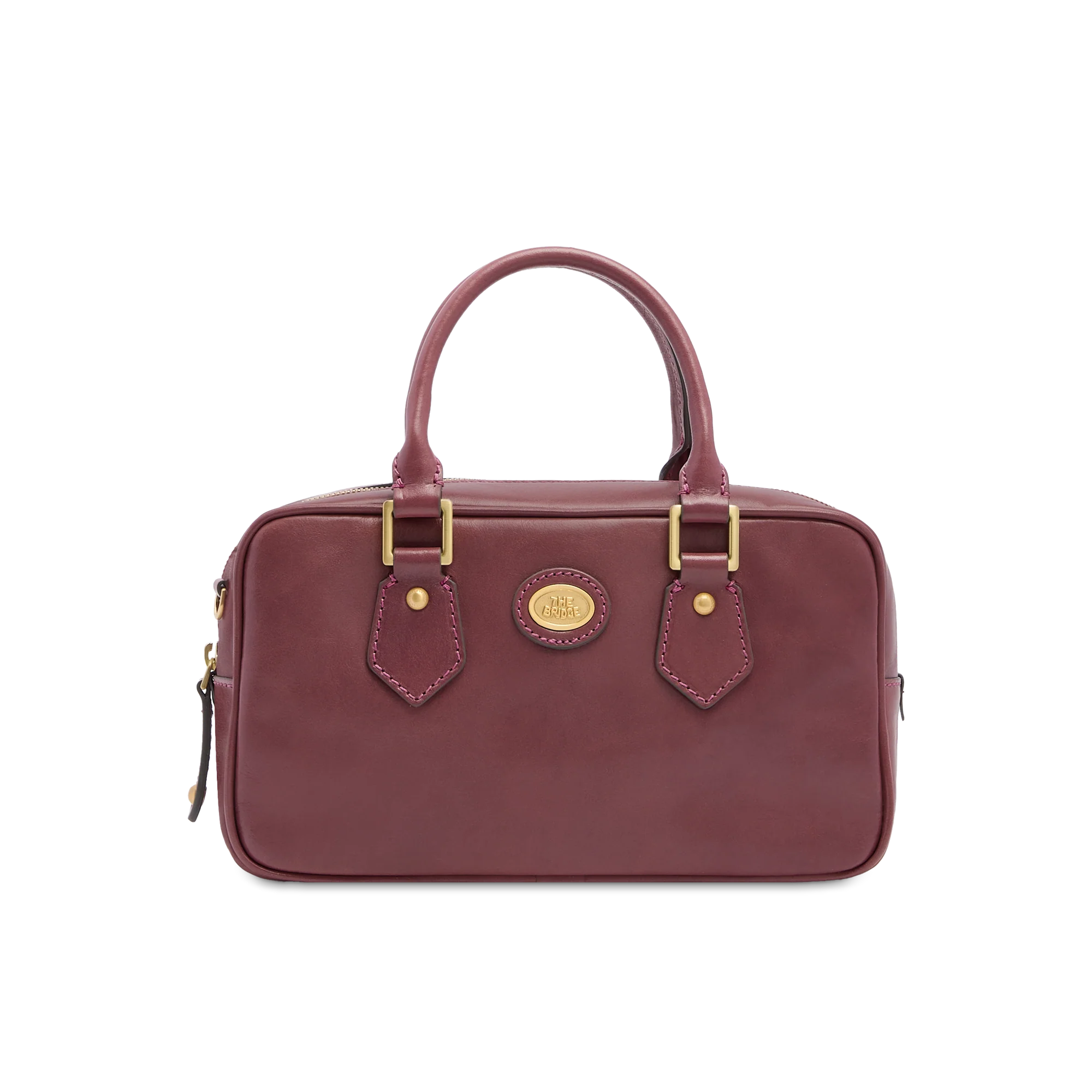 Leather duffle bag with removable shoulder strap
