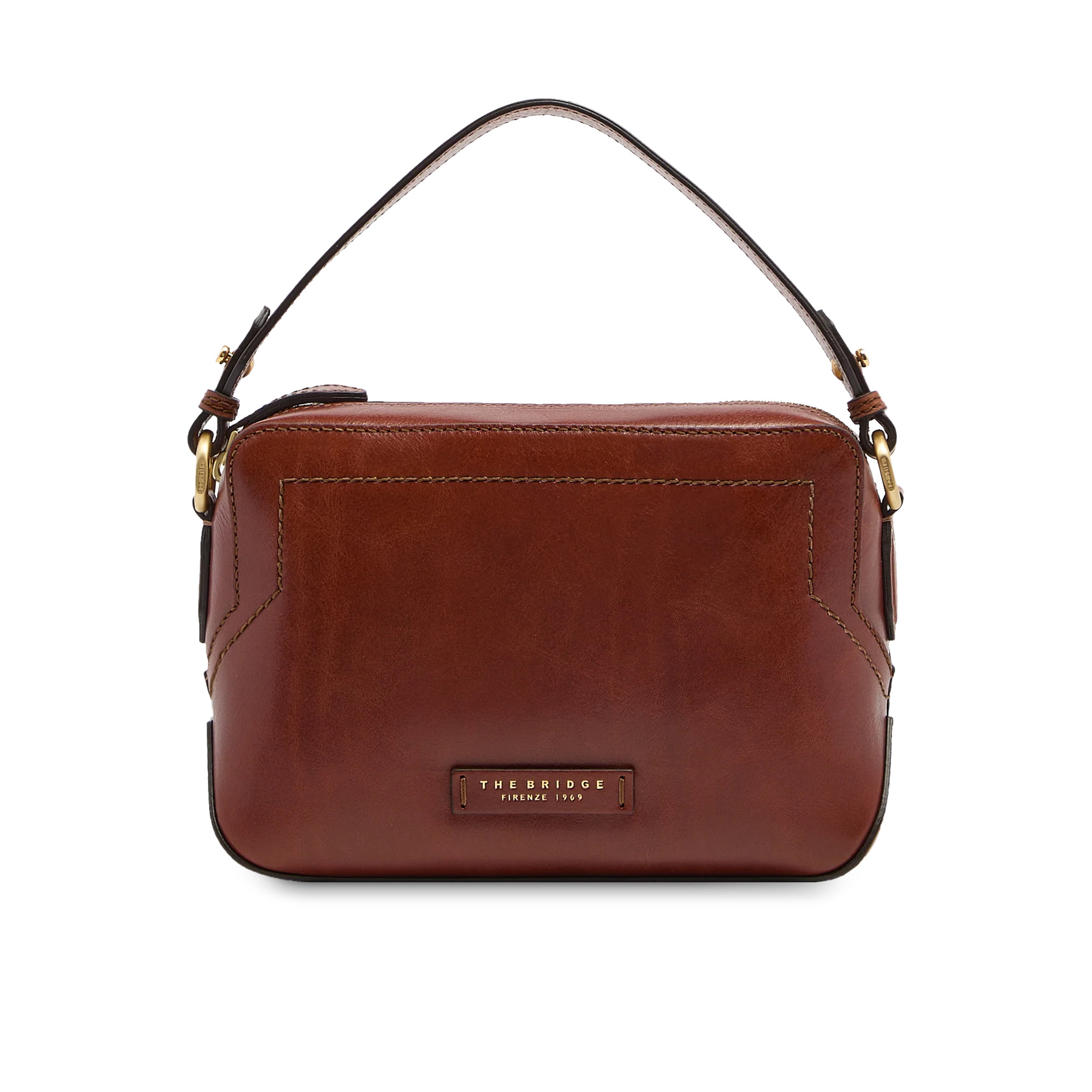 Leather crossbody bag with zip closure