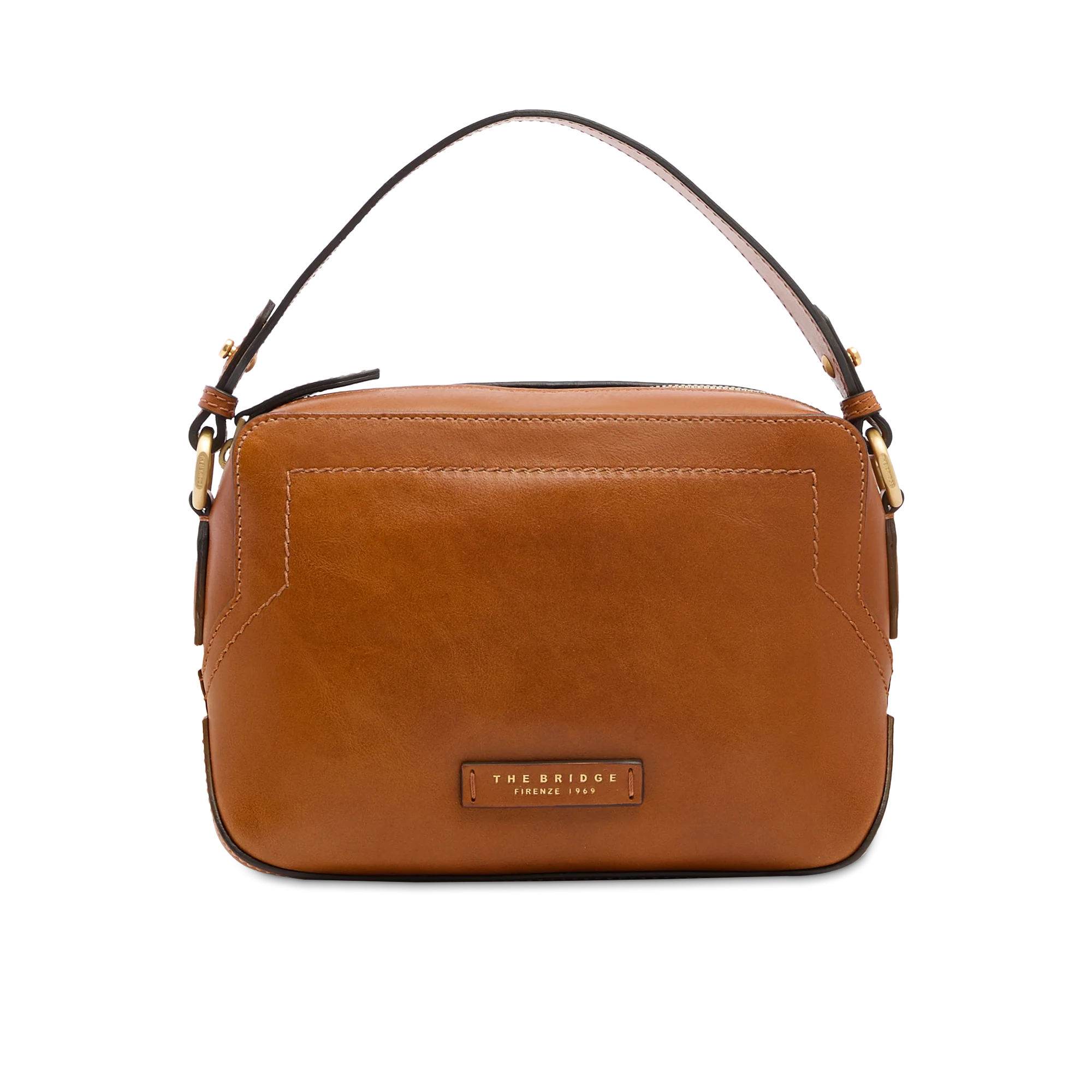 Leather crossbody bag with zip closure