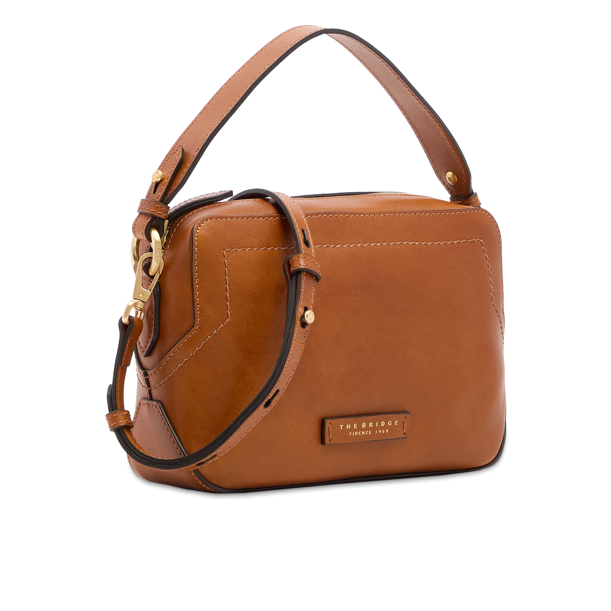 Leather crossbody bag with zip closure - Image 2