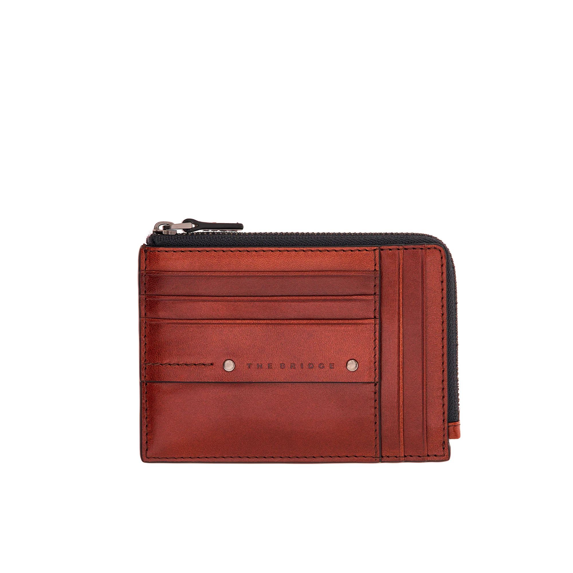 Leather card holder with zip