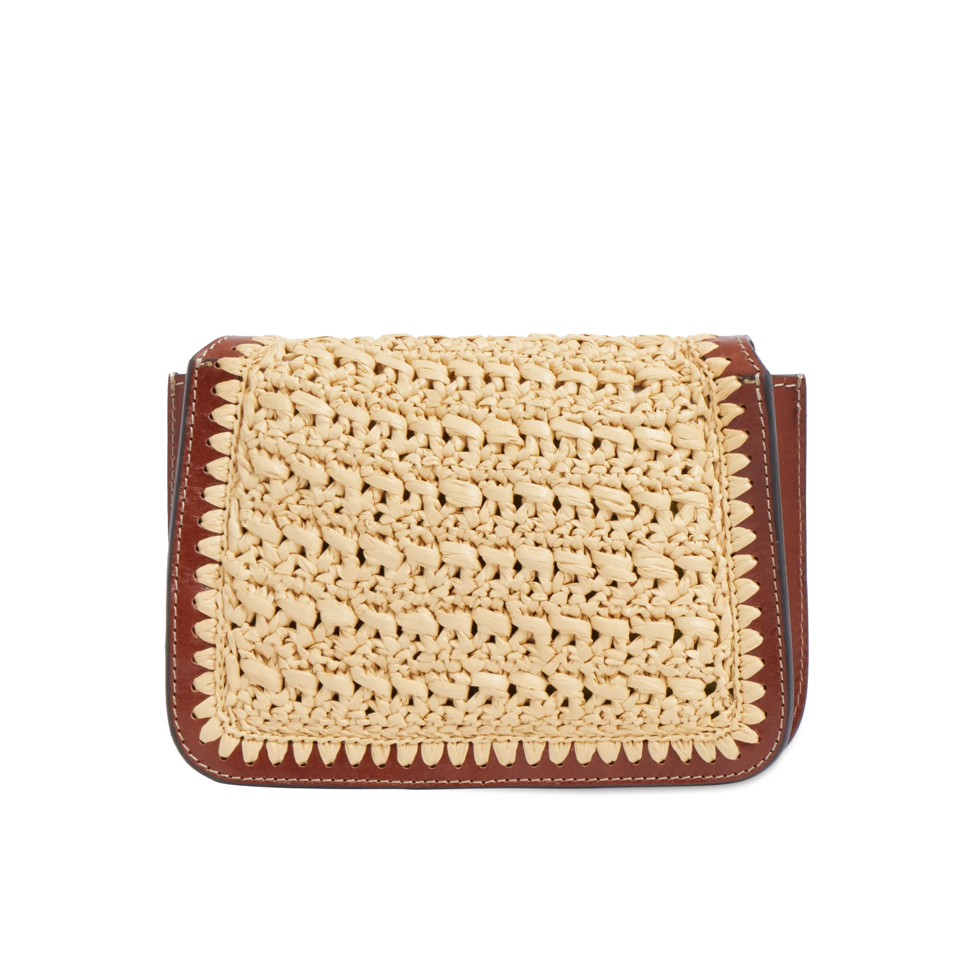 Leather and Vienna straw crossbody bag - Image 3