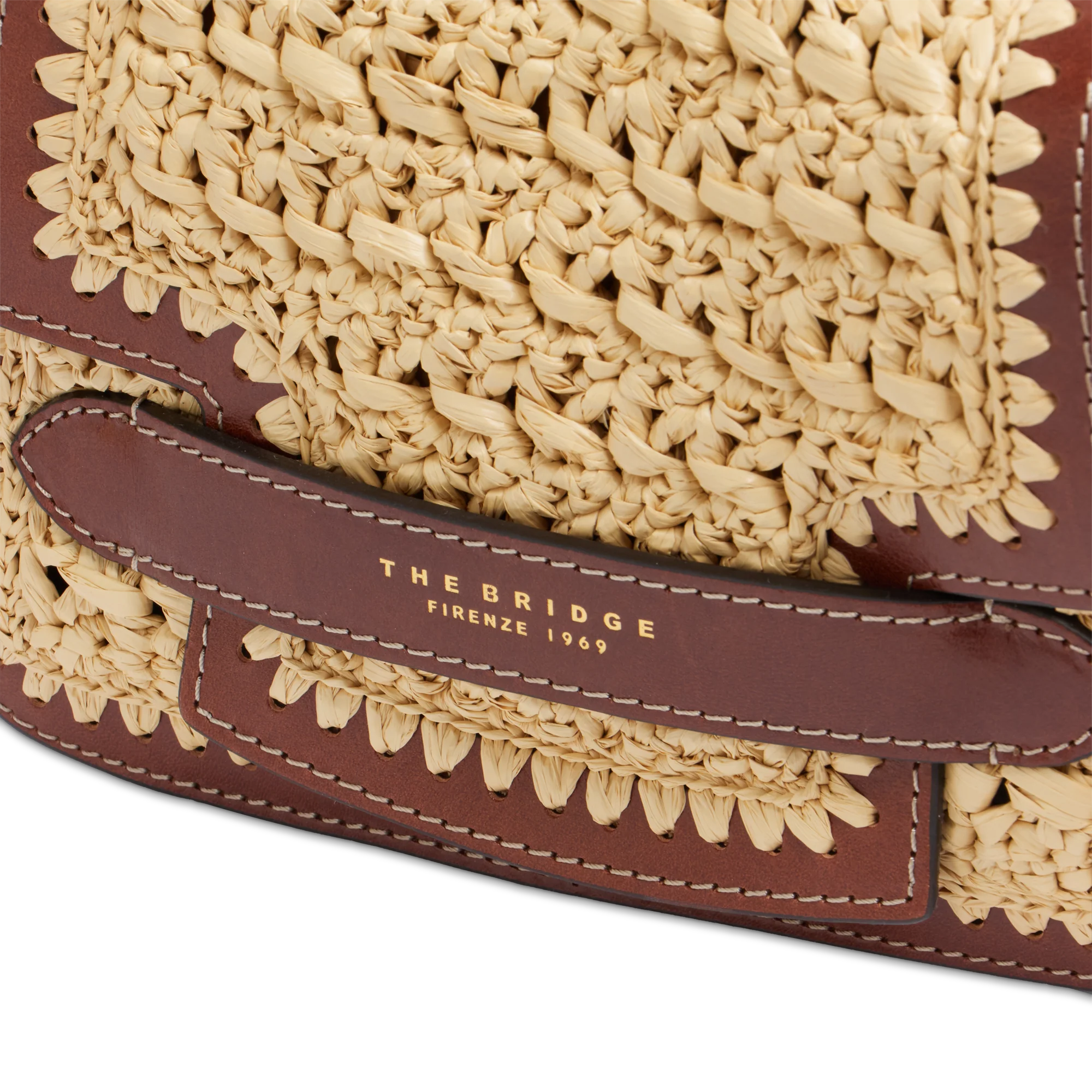 Leather and Vienna straw crossbody bag - Image 5