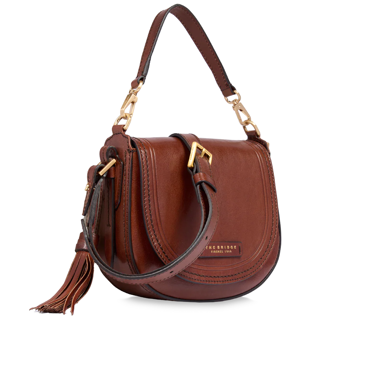 Leather crossbody bag with chain strap - Image 2