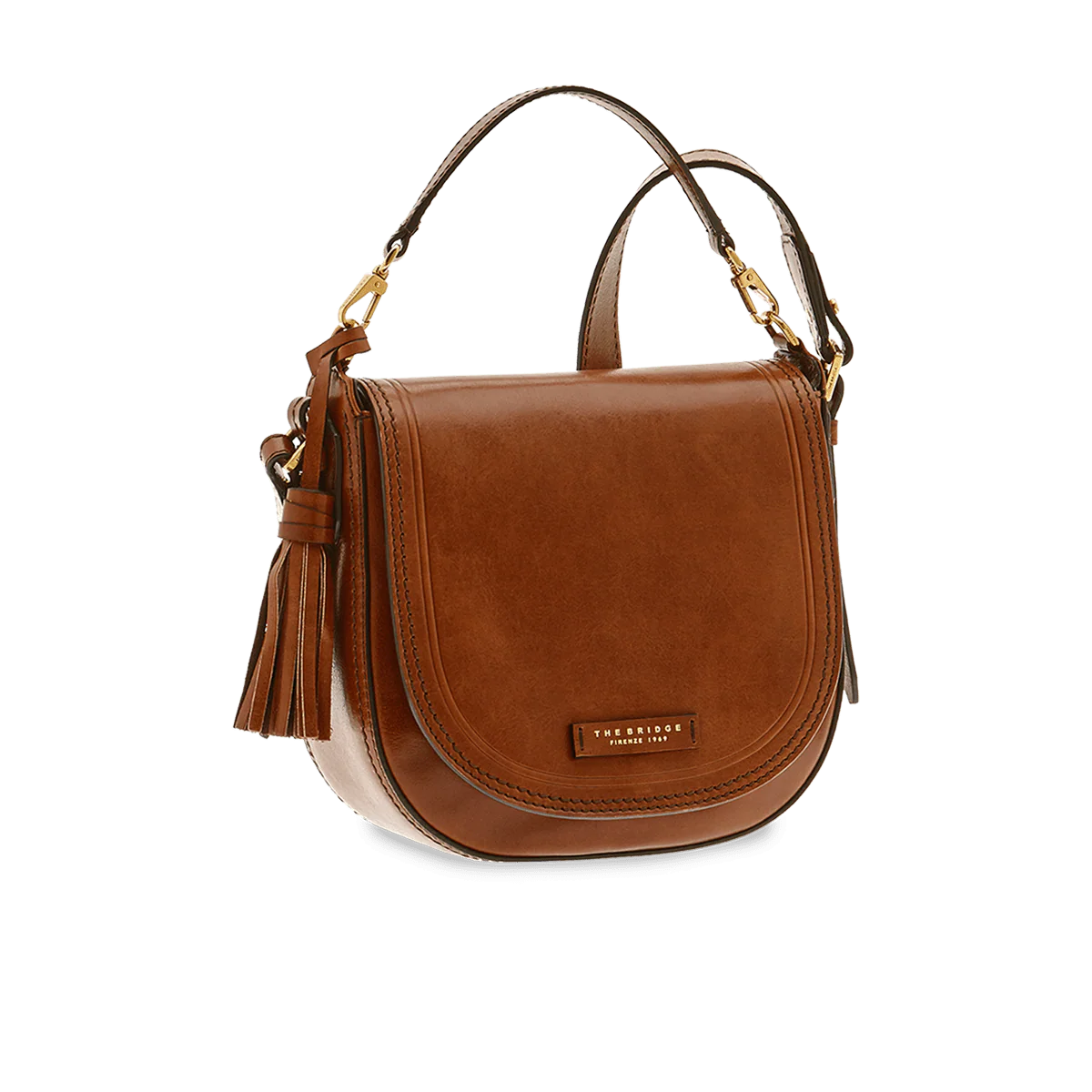 Leather crossbody bag with removable handle