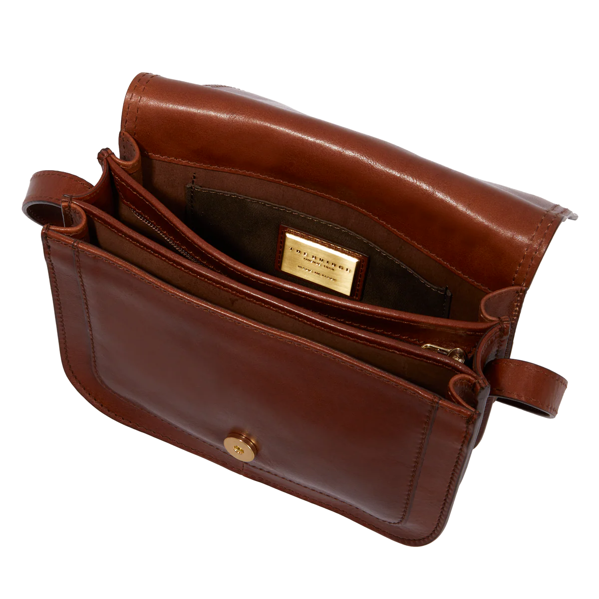 Leather shoulder bag with compartments - Image 4
