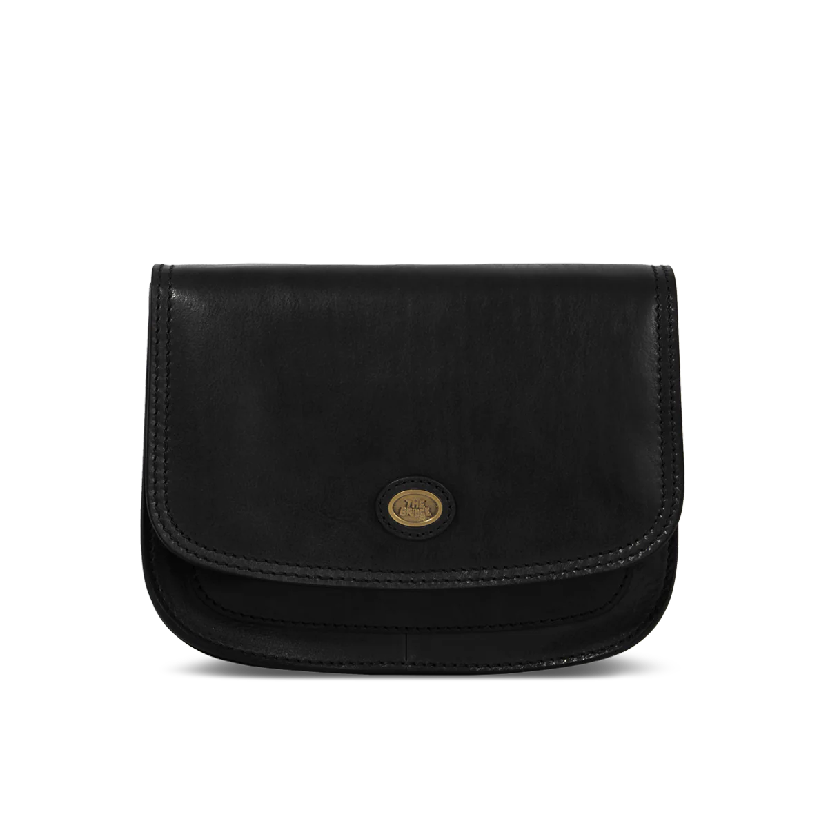 Leather shoulder bag with compartments