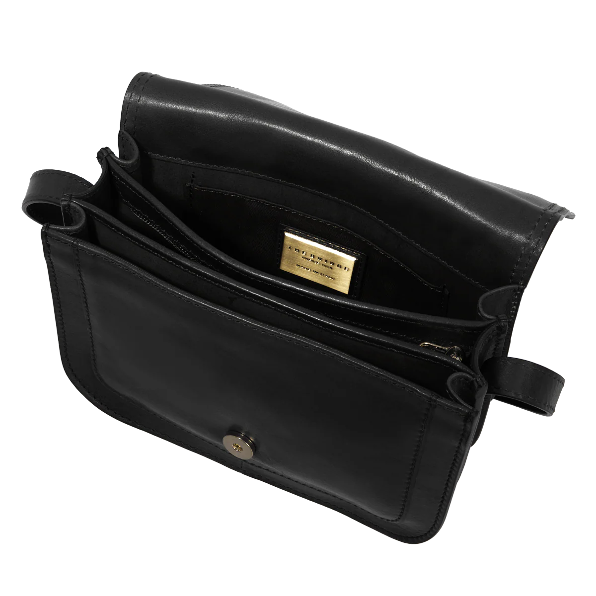 Leather shoulder bag with compartments - Image 4