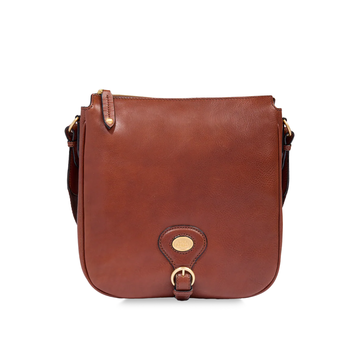 Leather crossbody bag for women with zip closure