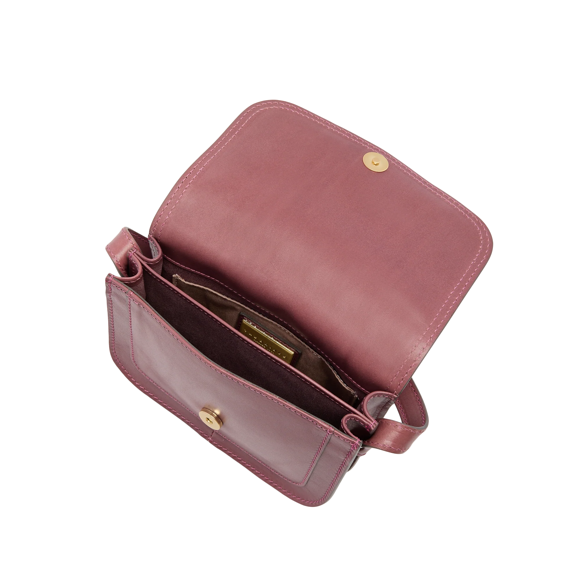 Leather crossbody bag with compartments, small size - Image 4
