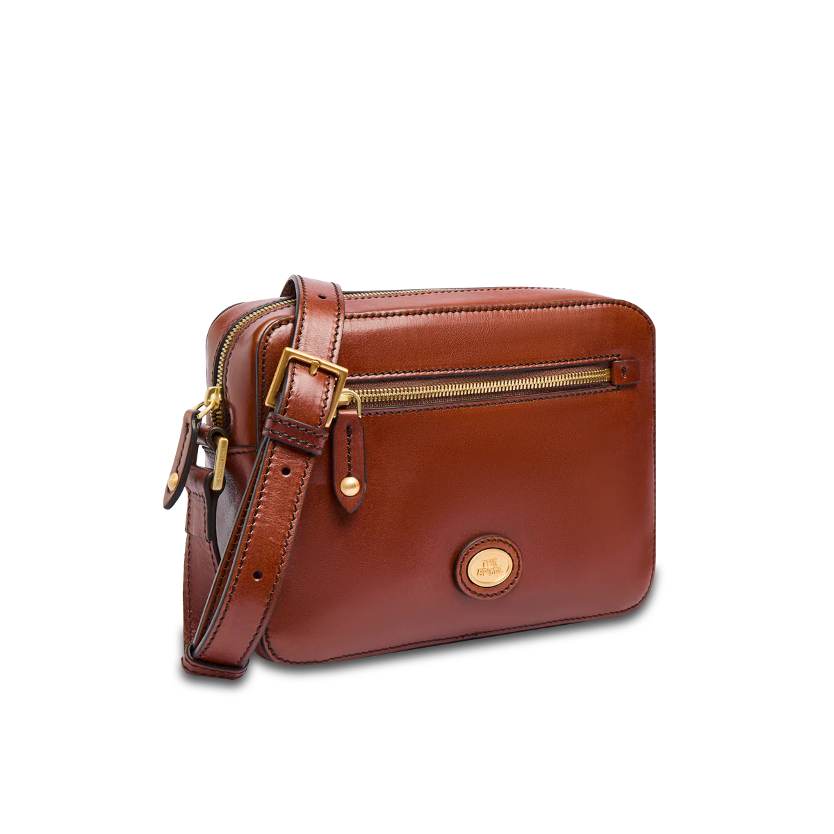 Men's leather crossbody with front zip - Image 2