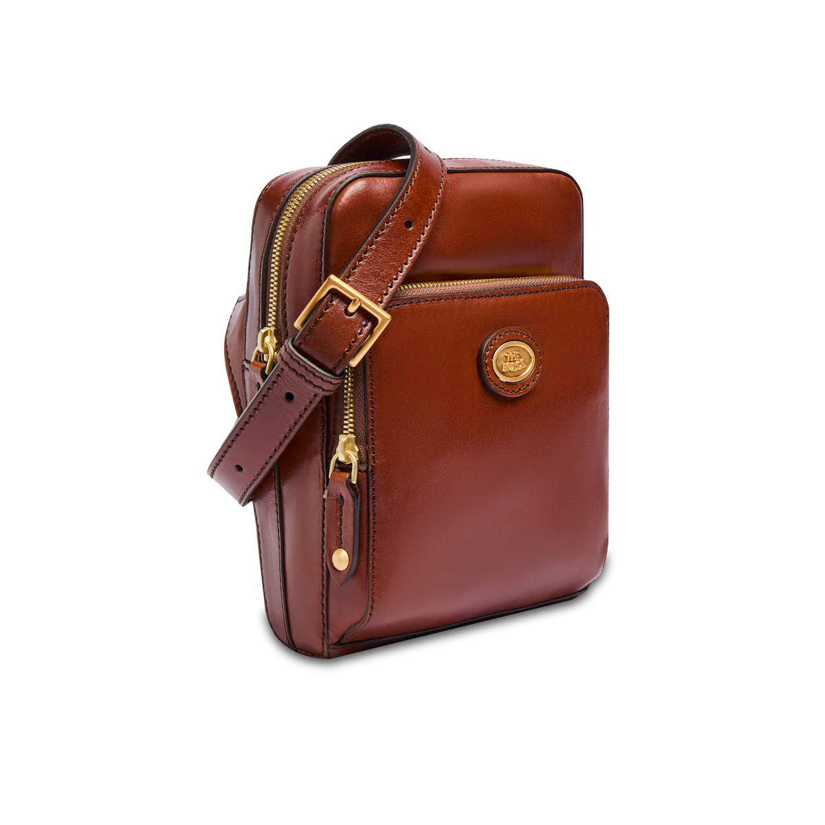 Men's leather crossbody with front zip - Image 2