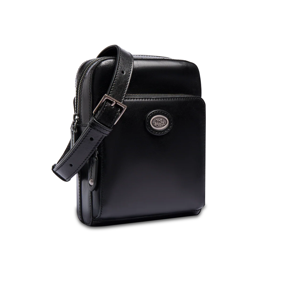 Men's leather crossbody with front zip - Image 2