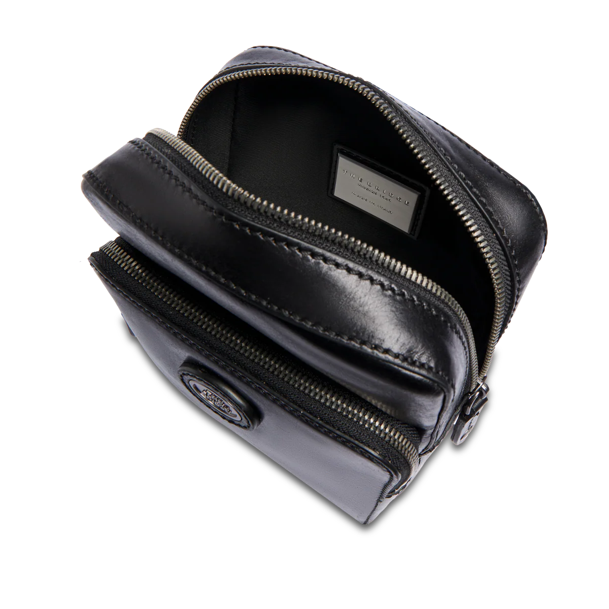 Men's leather crossbody with front zip - Image 4