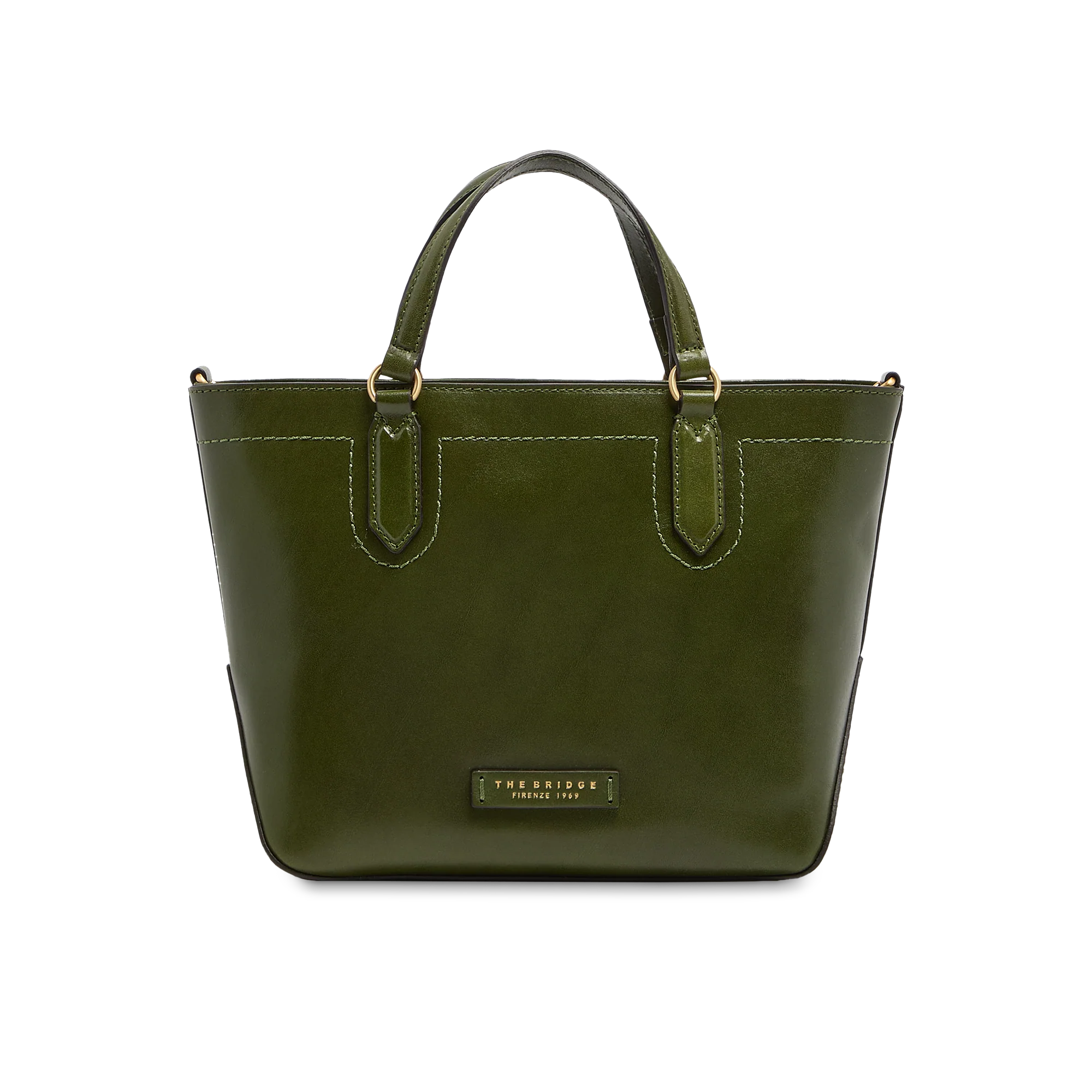 Leather handbag with removable shoulder strap