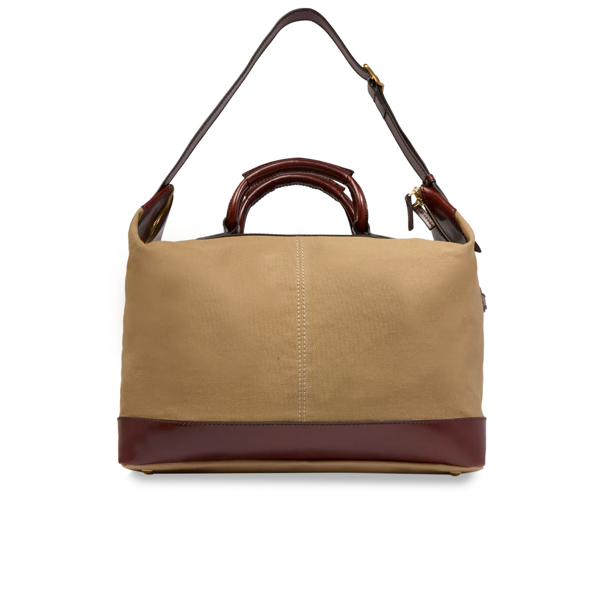 Leather and fabric duffle bag small size - Image 3