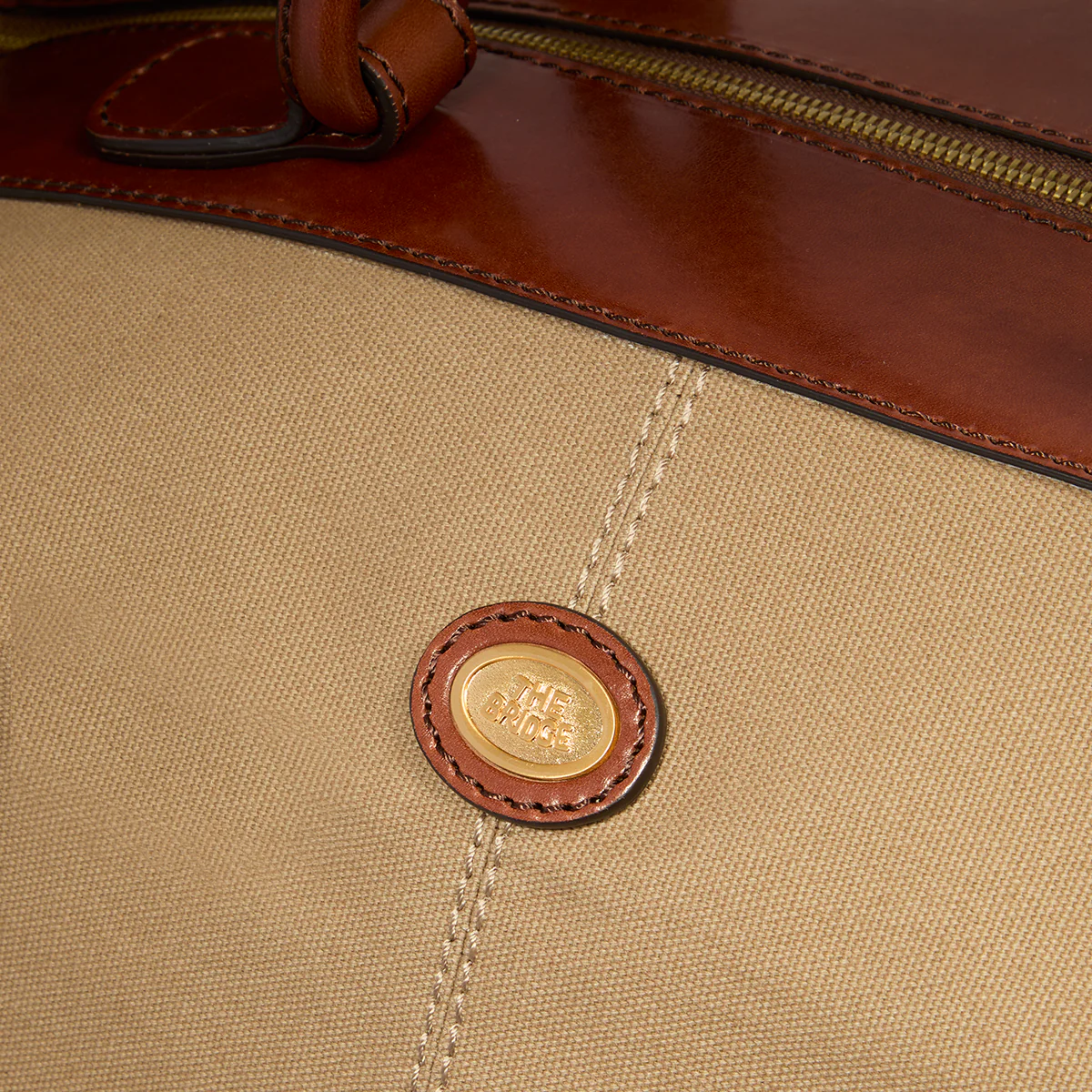 Leather and fabric duffle bag big size - Image 5