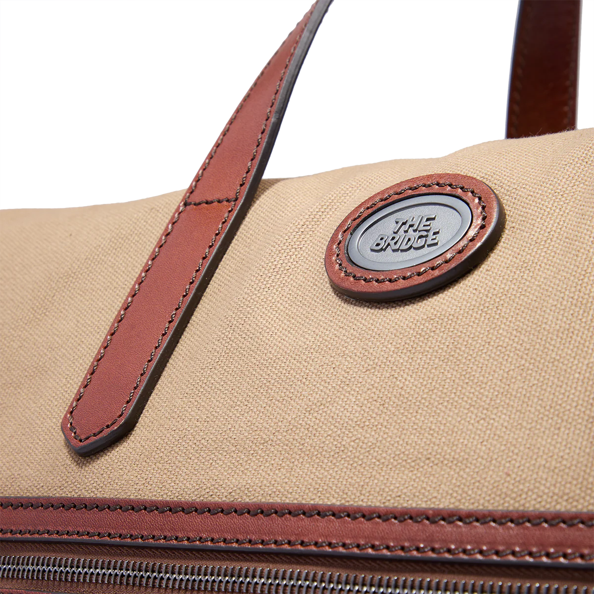 Leather and fabric duffle bag small size - Image 4