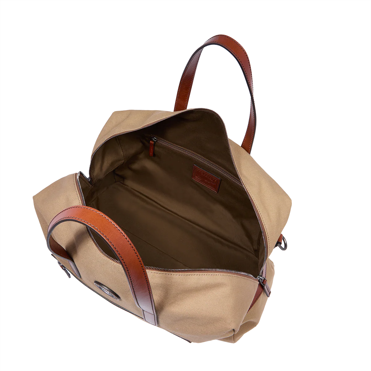 Leather and fabric duffle bag small size - Image 5