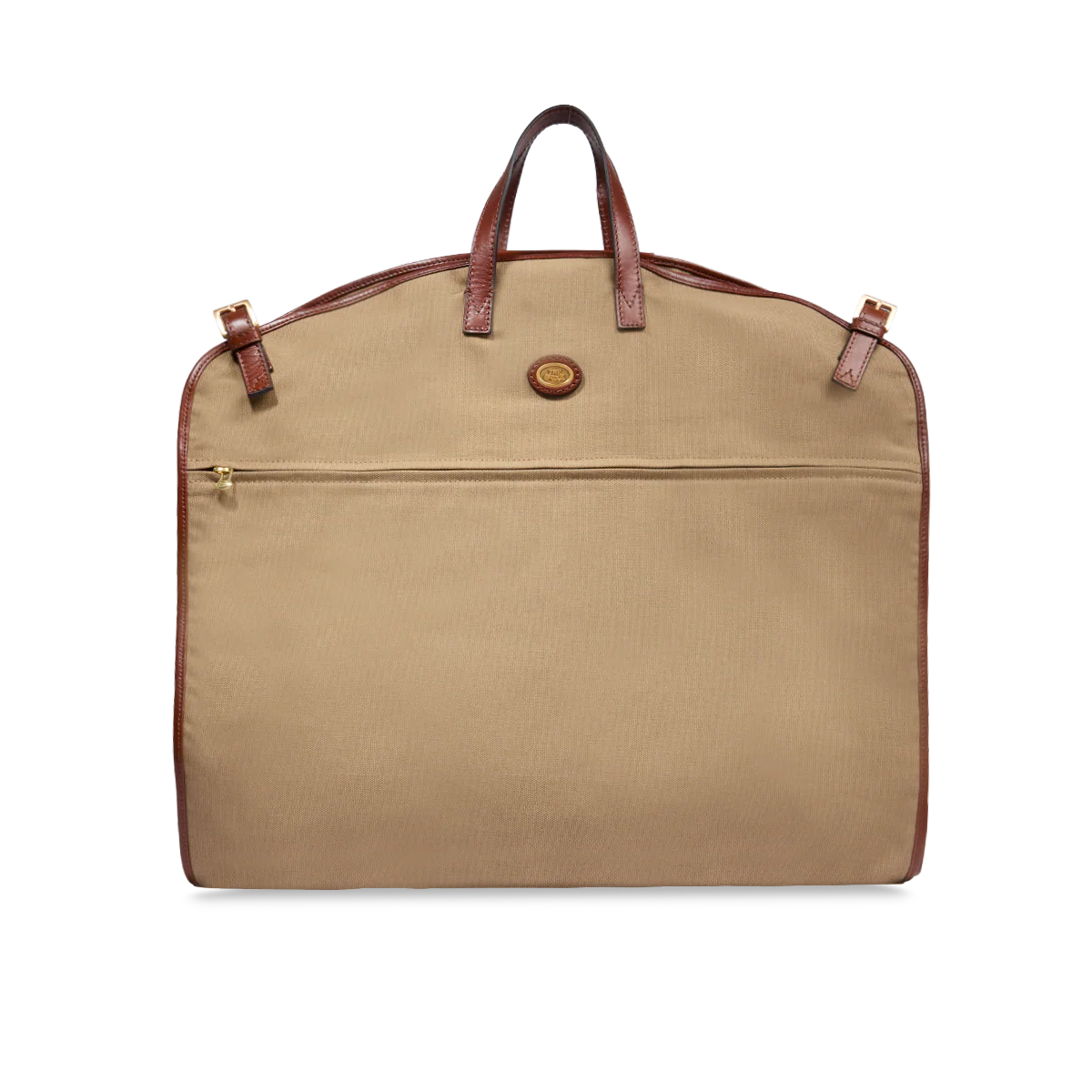Leather and fabric garment bag