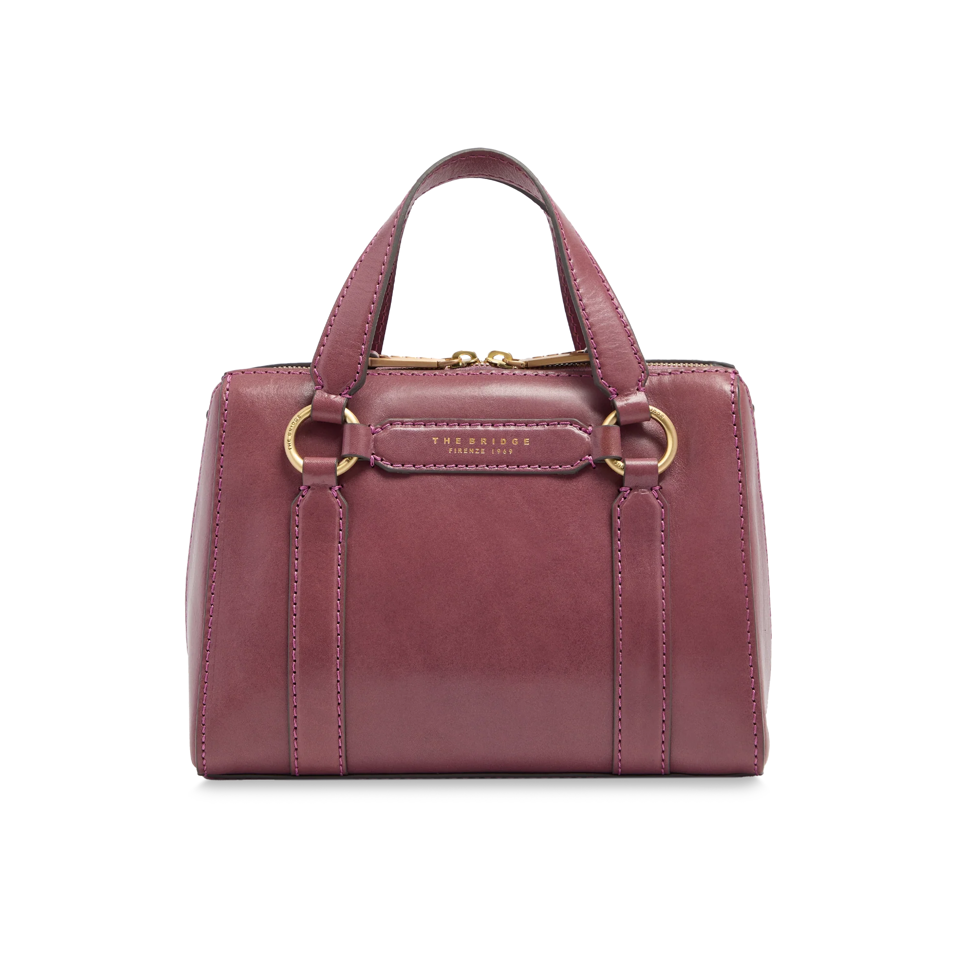 Leather handbag with removable shoulder strap