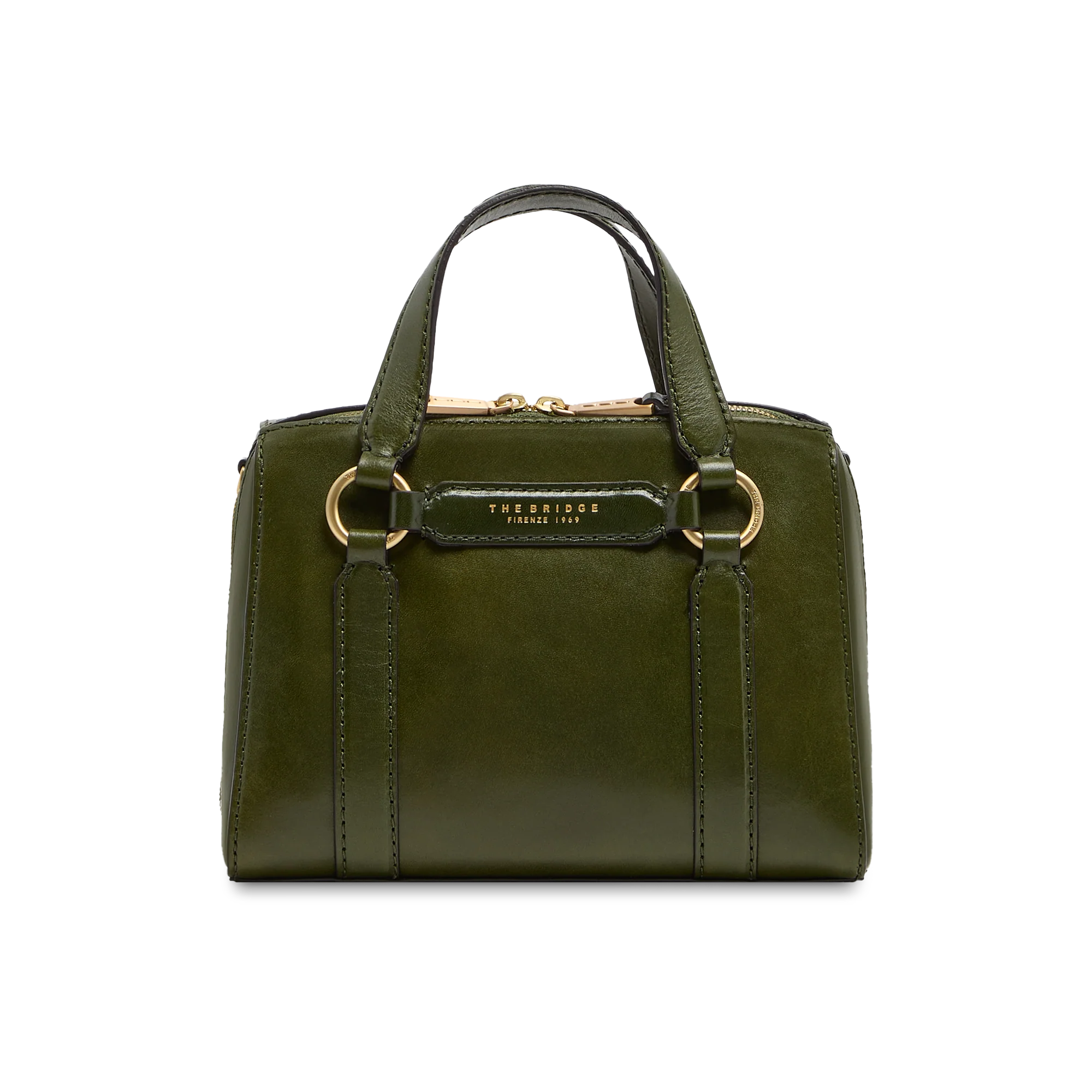 Leather handbag with removable shoulder strap