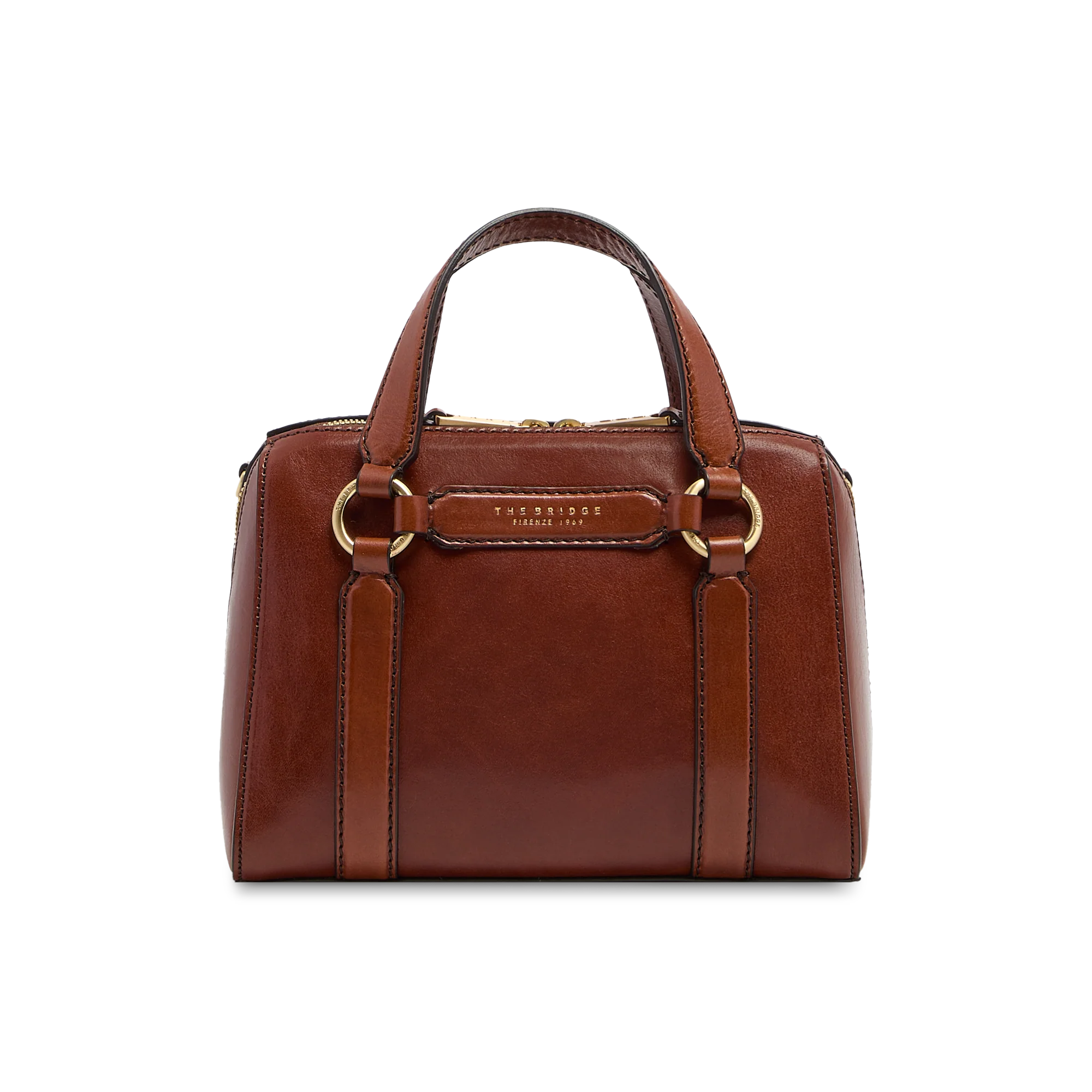 Leather handbag with removable shoulder strap