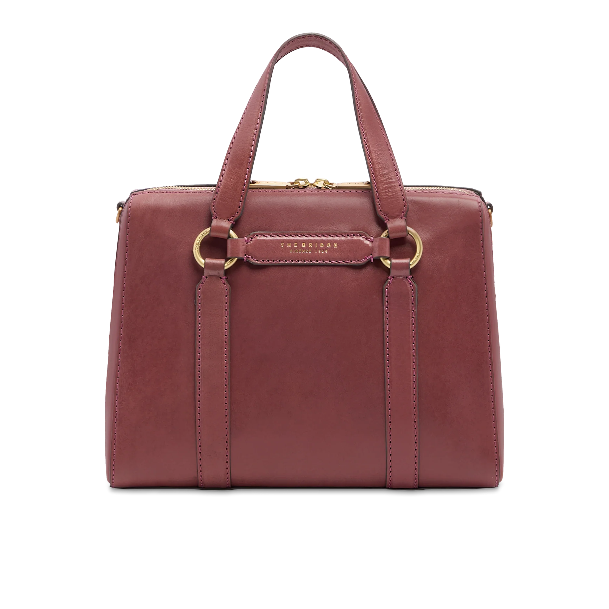 Large leather handbag with shoulder strap