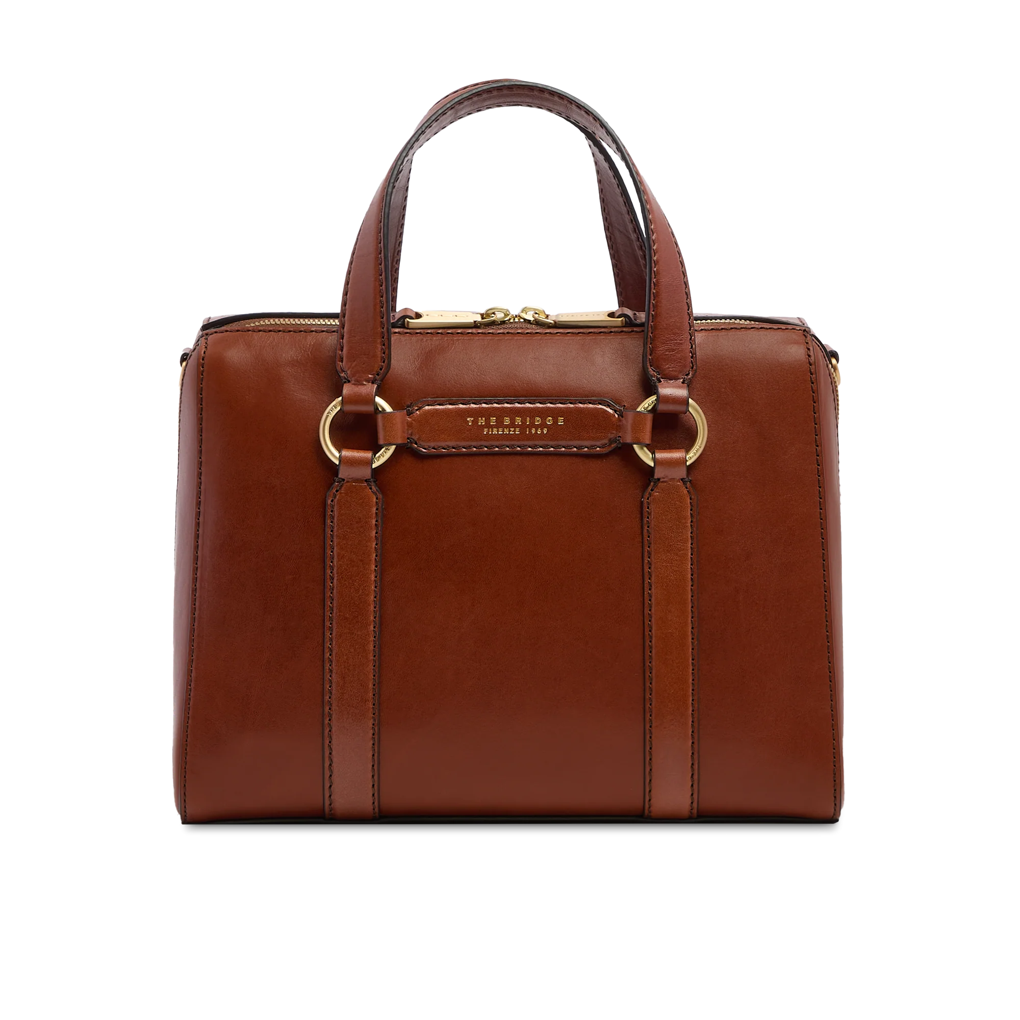 Large leather handbag with shoulder strap