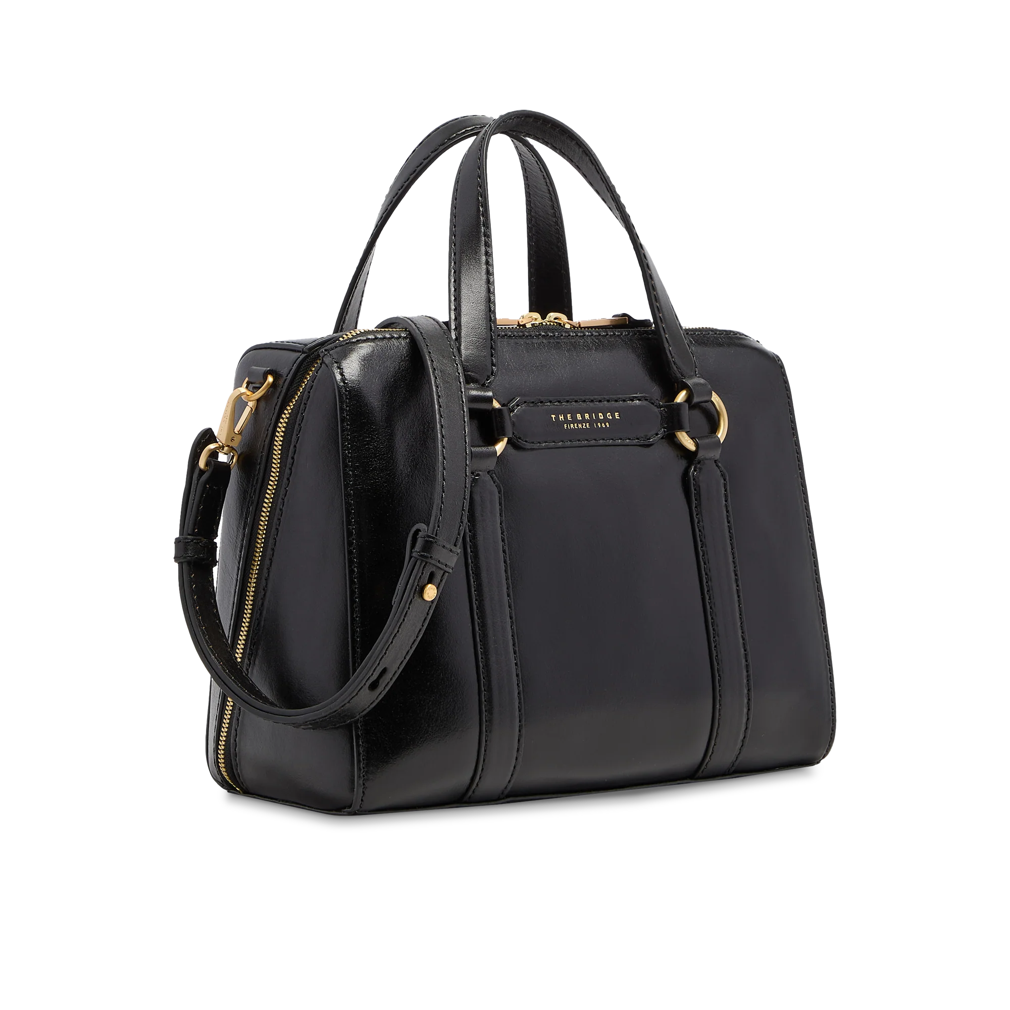Large leather handbag with shoulder strap - Image 2