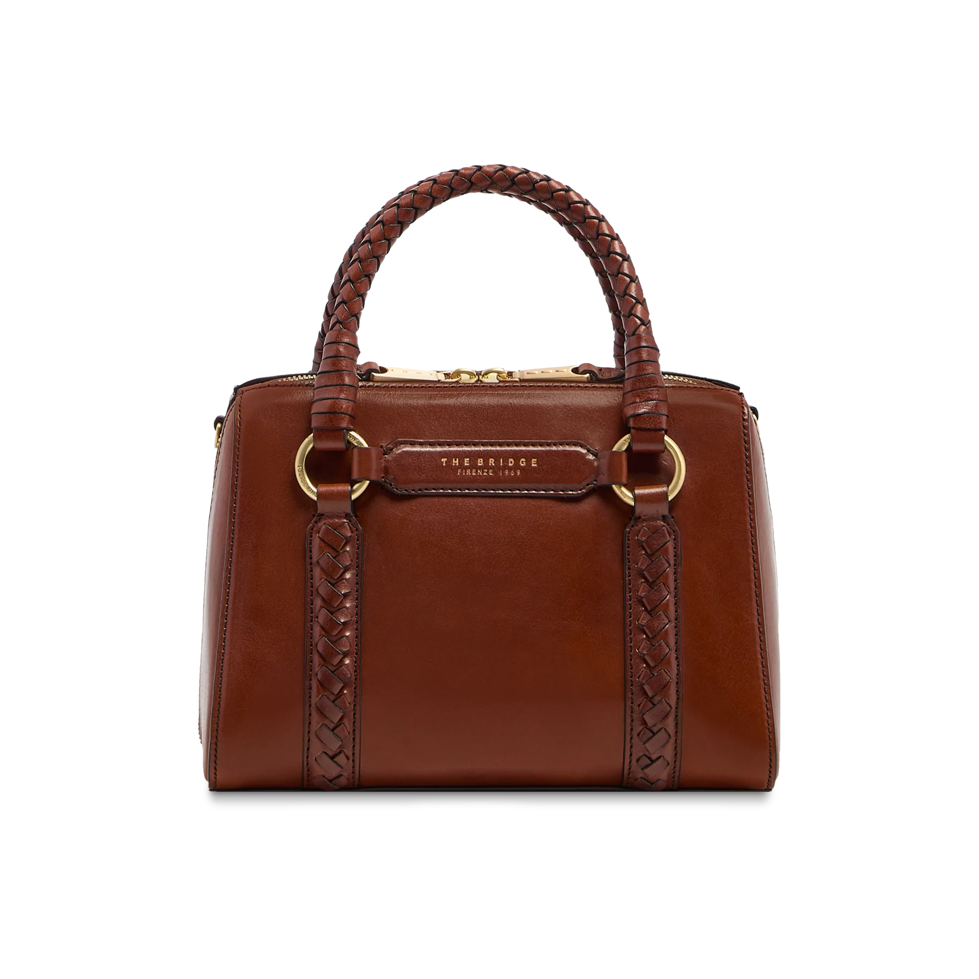 Leather handbag with removable shoulder strap