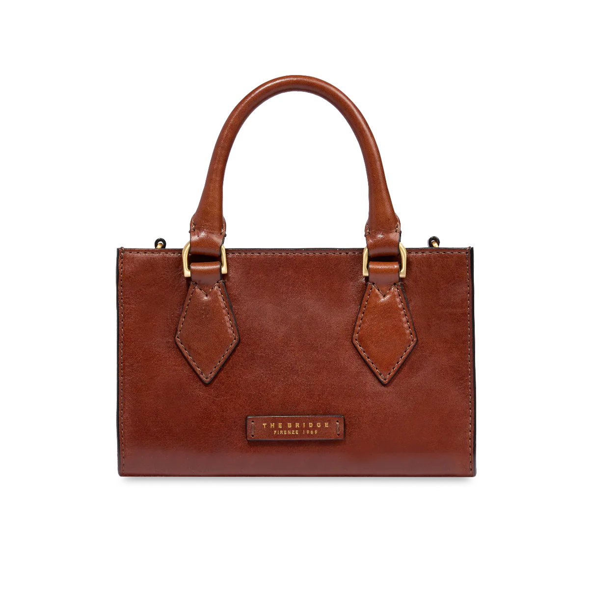 Leather handbag with removable shoulder strap
